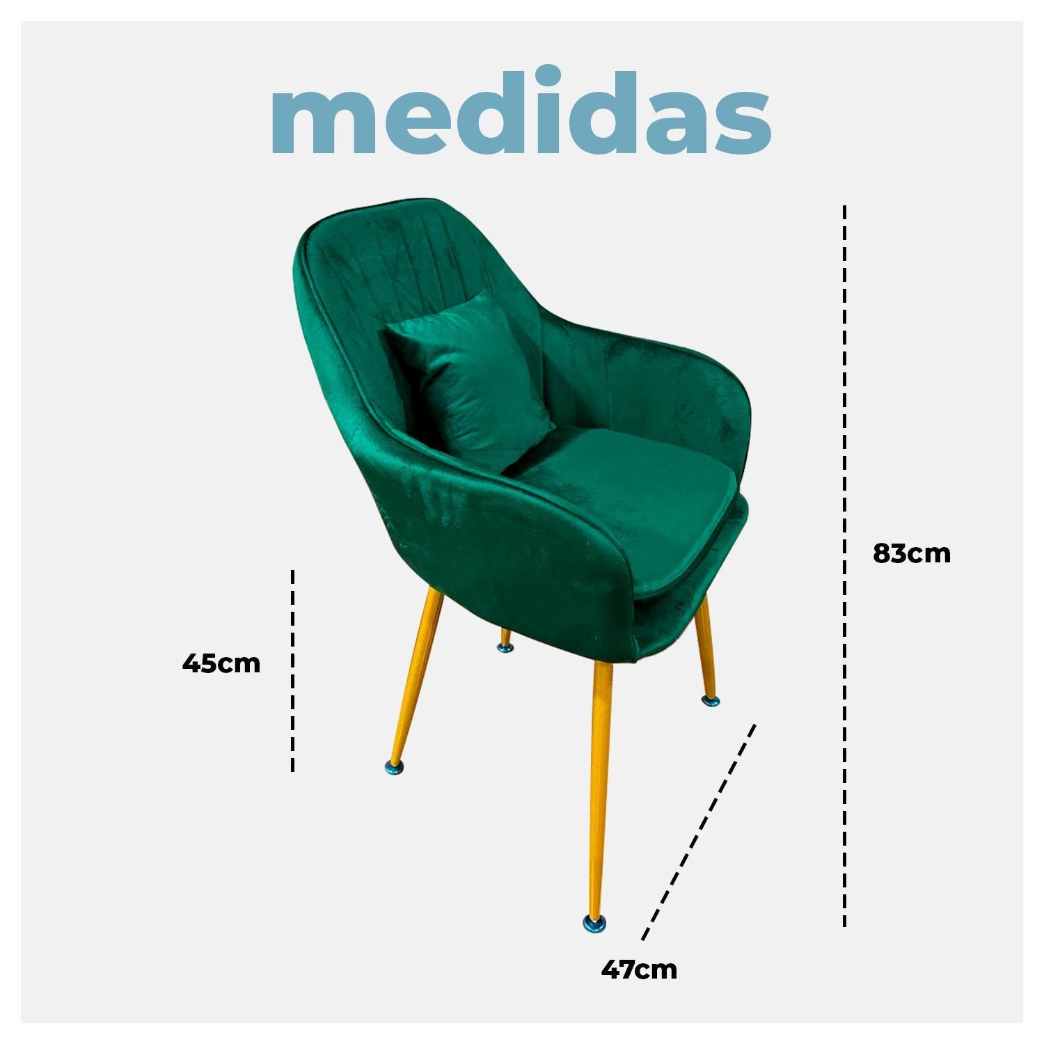 Pack 2 Butaca Poltrona Sofí de Terciopelo Con Patas de Metal-5