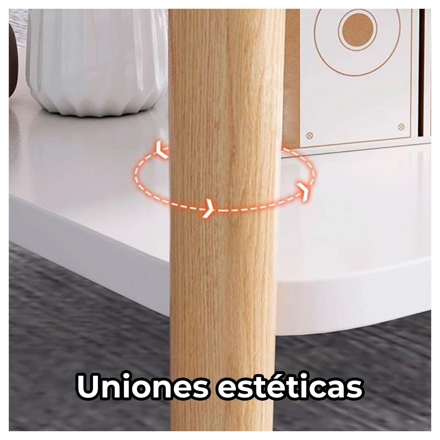 Mesa de Centro Ovalada Moderna Minimalista con Almacenamiento-2