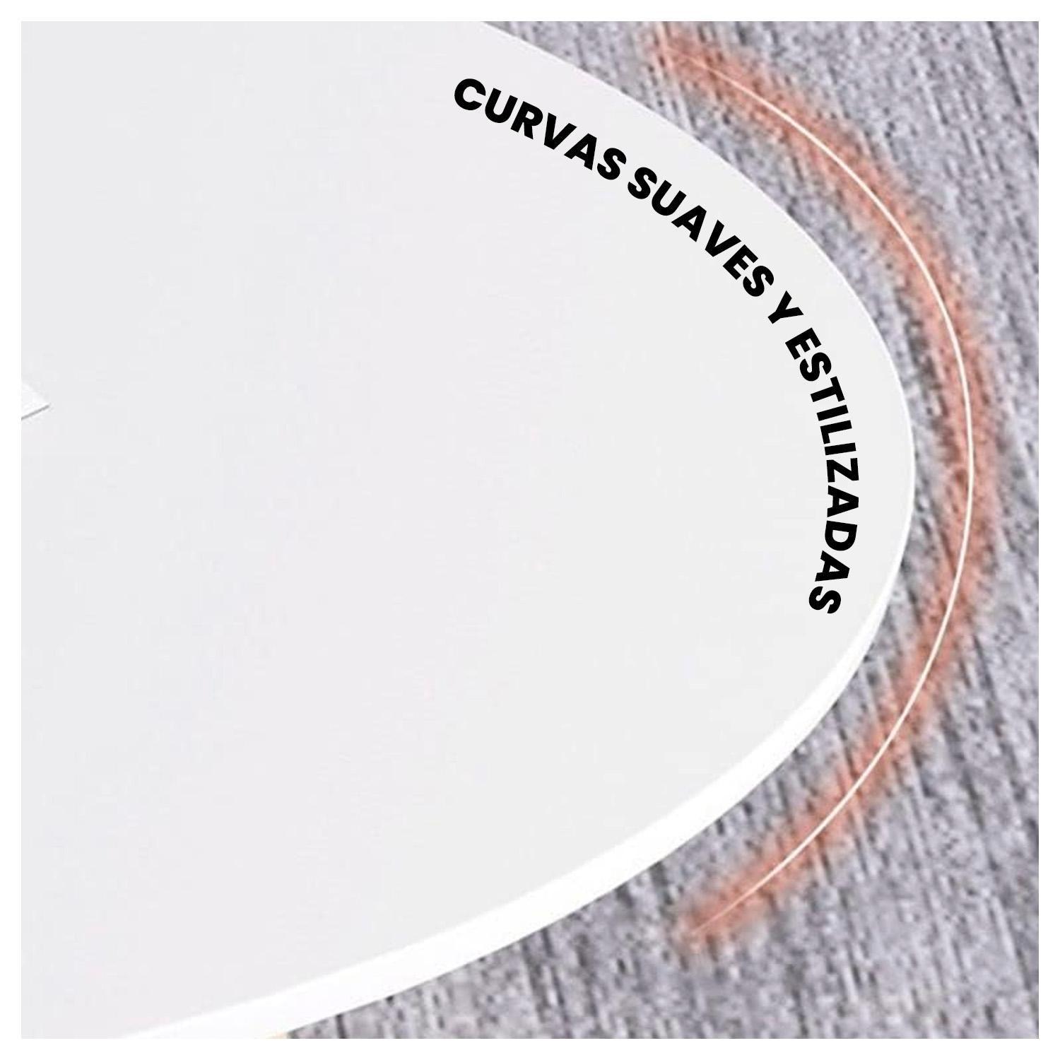Mesa de Centro Ovalada Moderna Minimalista con Almacenamiento-3