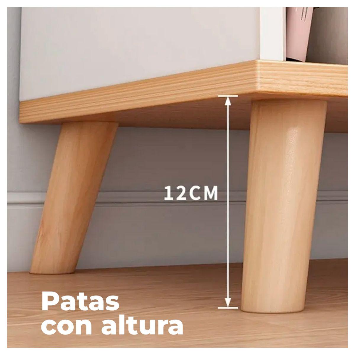 Velador con Cajón Doble Repisa y Compartimientos 53×40×30cm-2