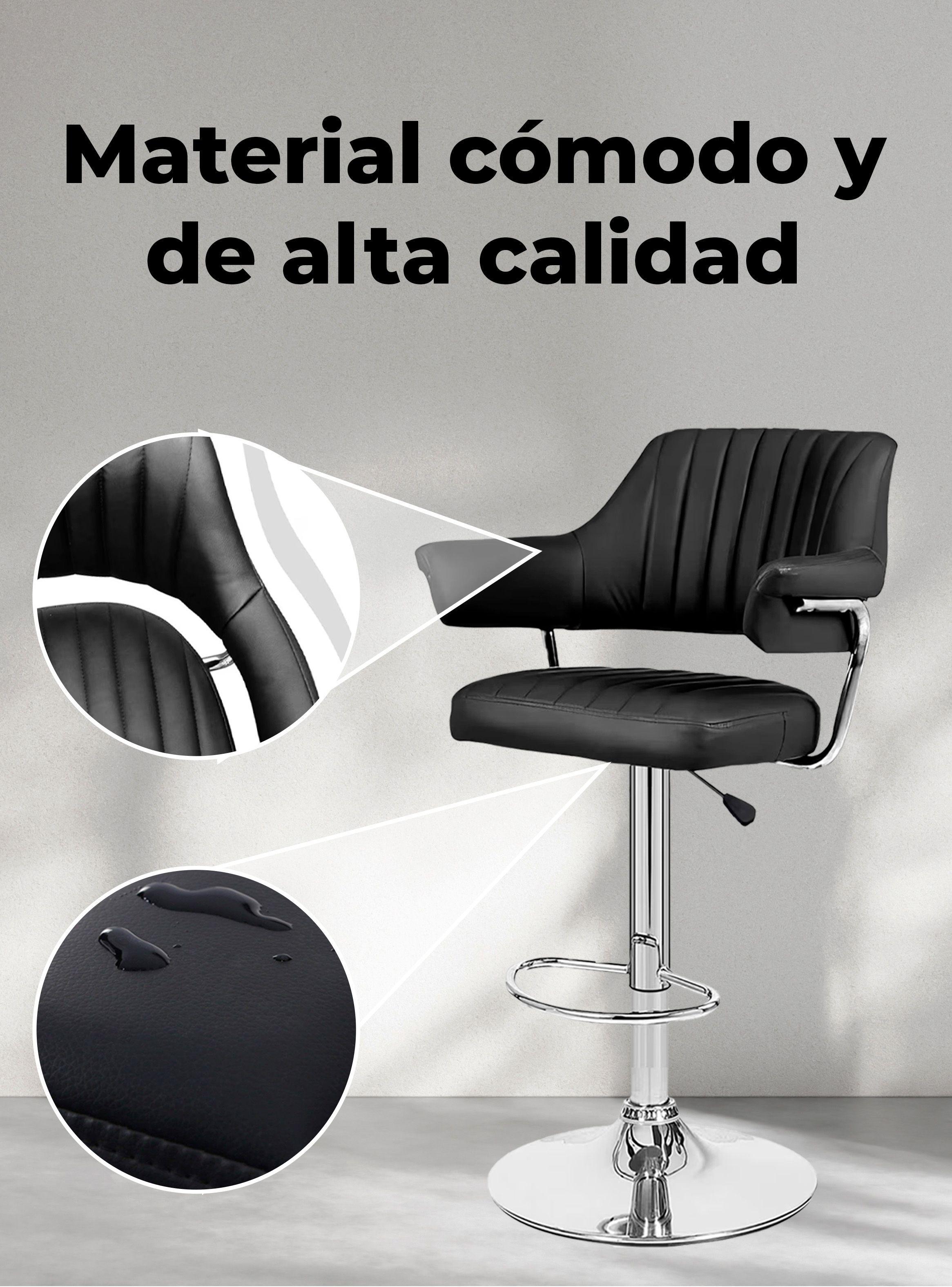 Pack 2 Silla Piso Bar con Respaldo y Reposabrazos-2