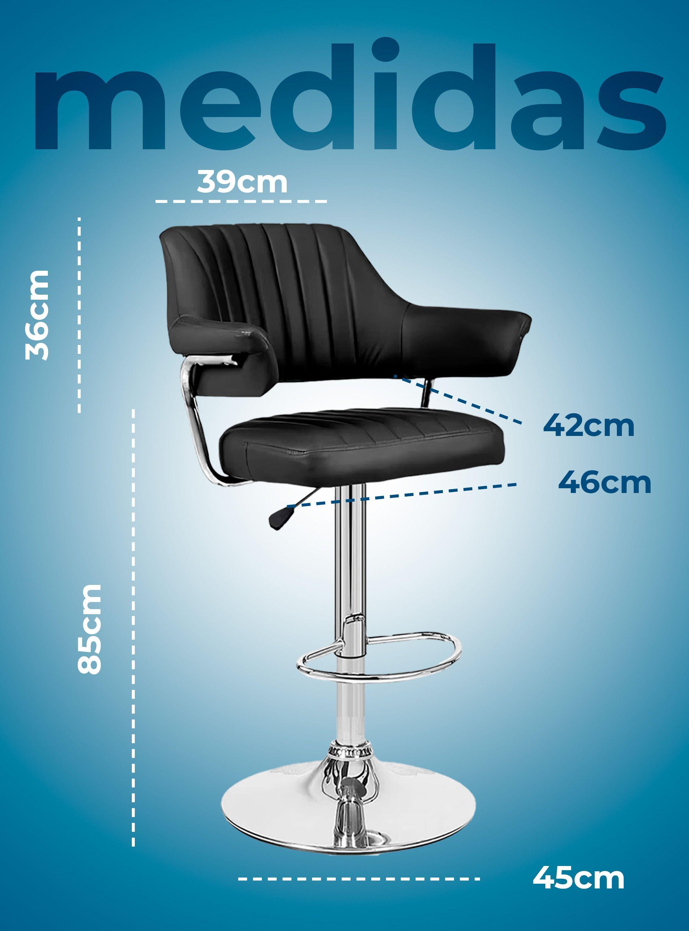 Pack 2 Silla Piso Bar con Respaldo y Reposabrazos-5