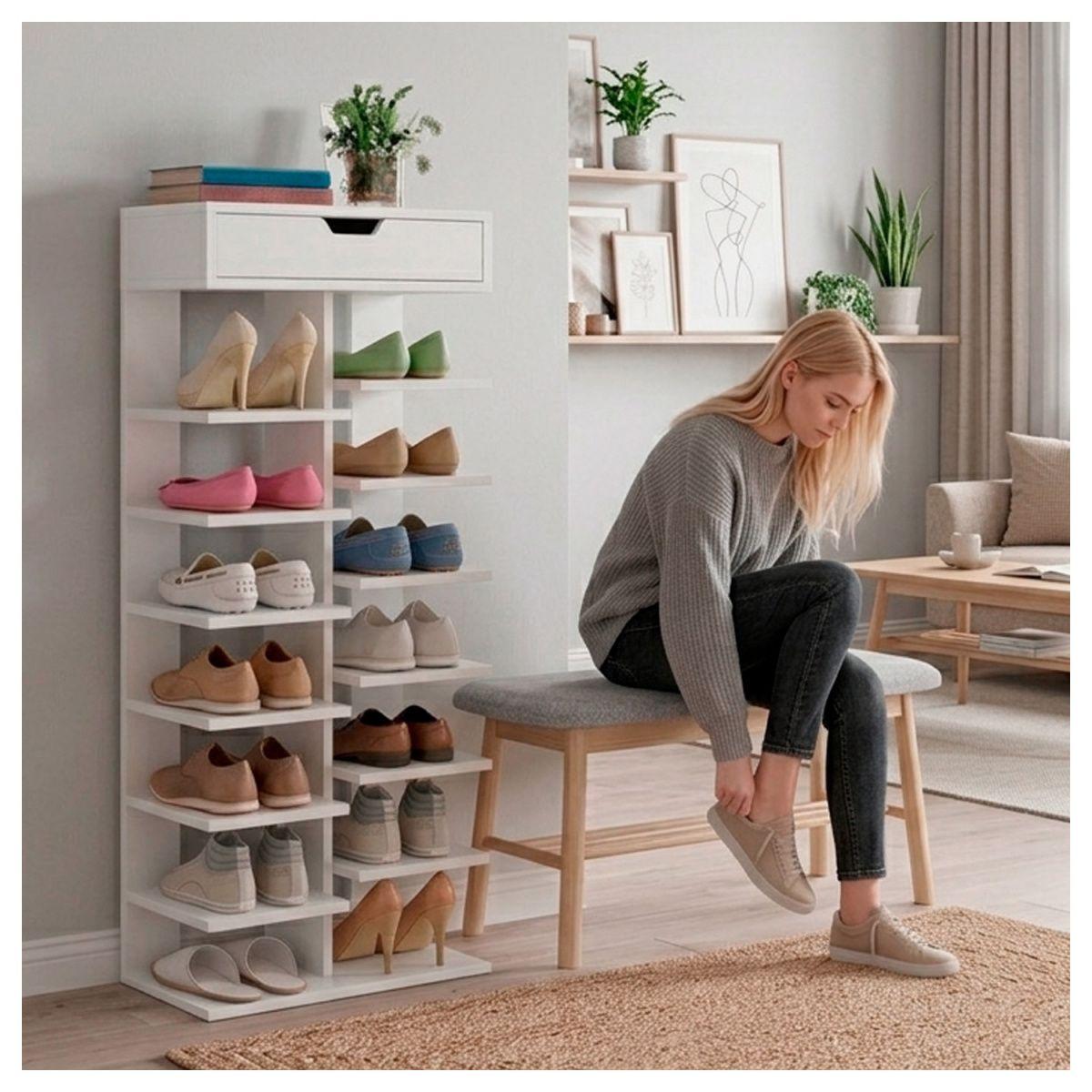 Zapatero Vertical Mueble Organizador Para Hogar Madera-4