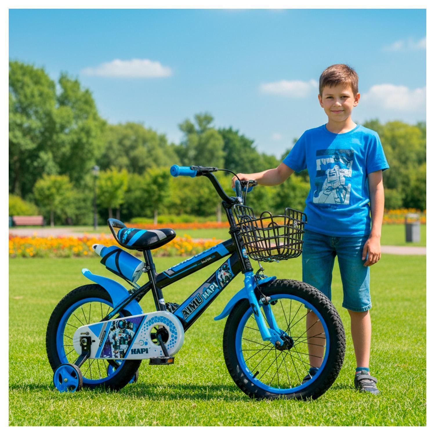 Bicicleta Infantil Aro 16 con Canasto y Botella para Niños-4
