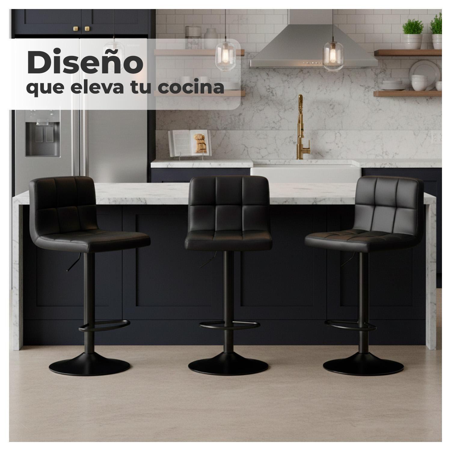 Silla de Bar con Base Mate y Altura Regulable Diseño Moderno-4