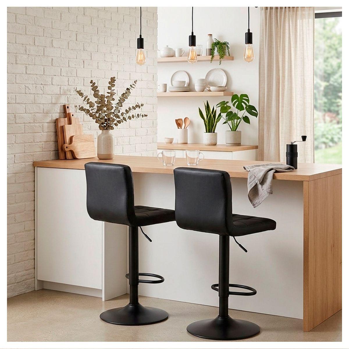 Silla de Bar con Base Mate y Altura Regulable Diseño Moderno-5