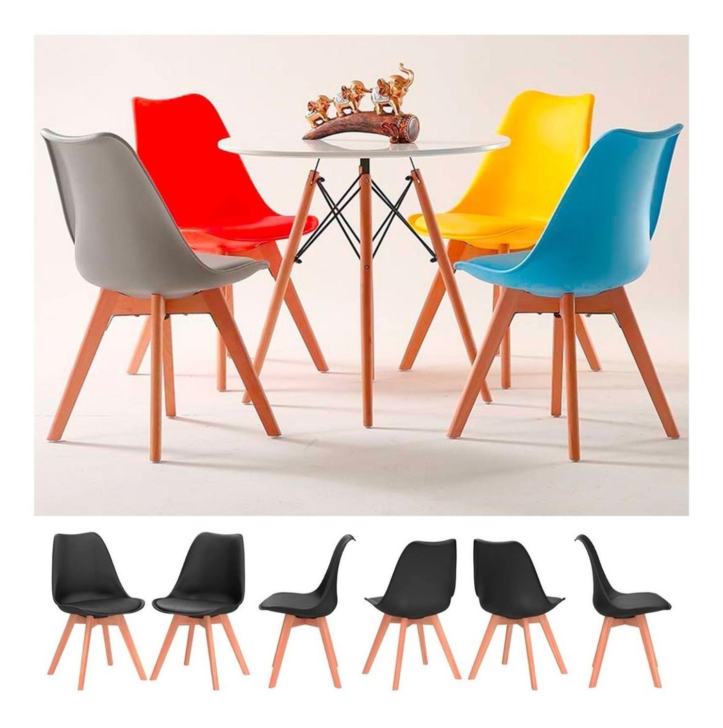 Pack 4 sillas de comedor Eames Modernas y Ergonimicas-3