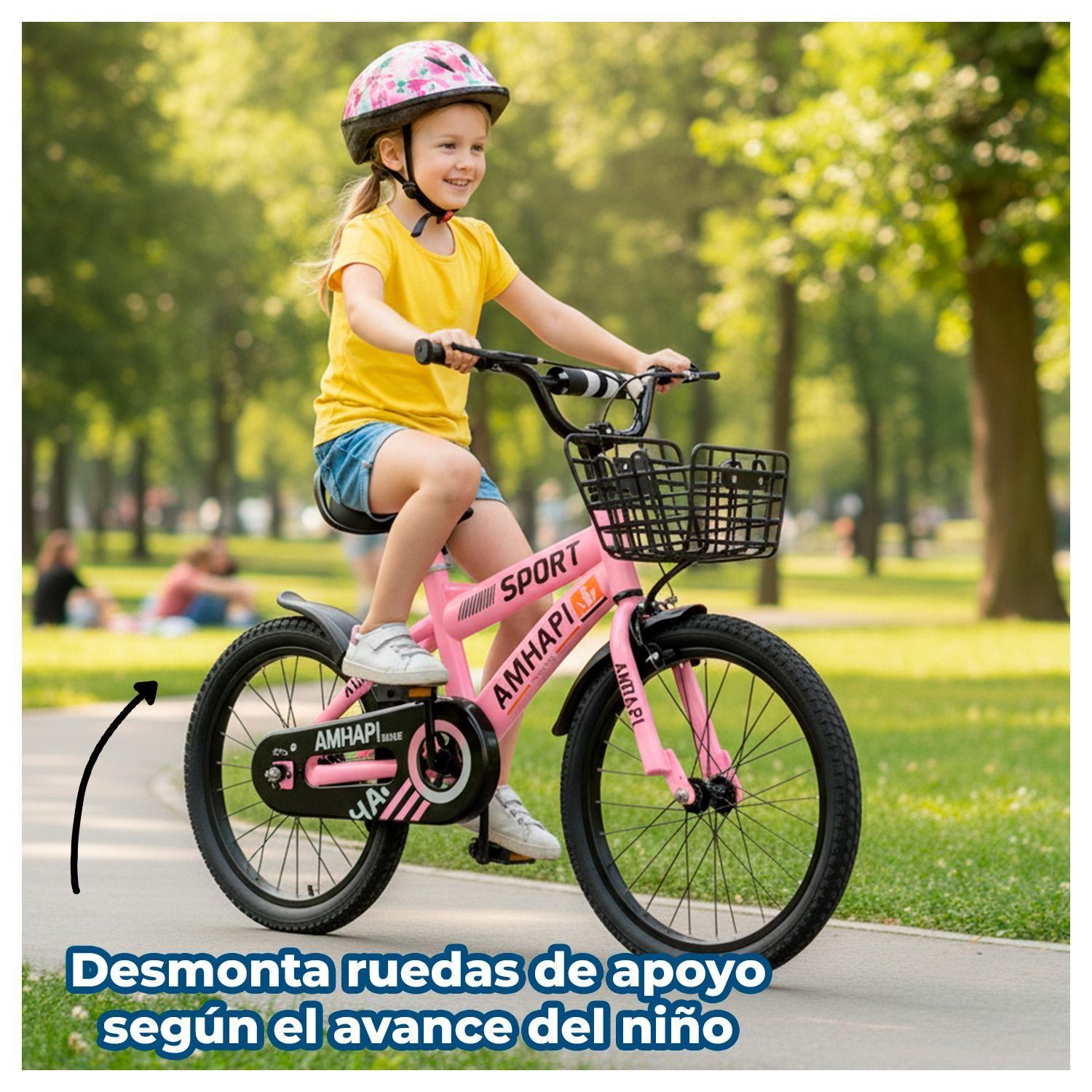 Bicicleta Infantil Aro 20 con Canasto para Niñas-3