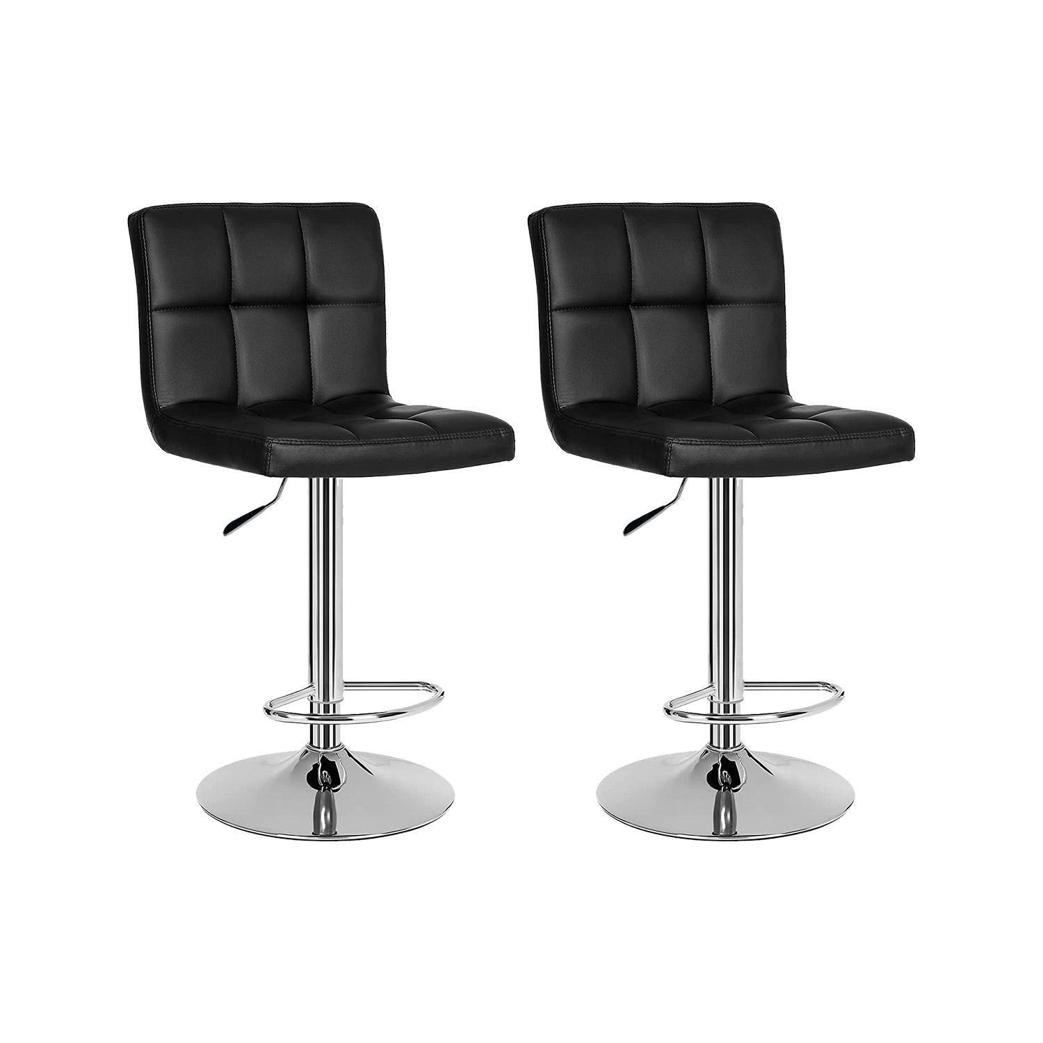 Pack 2 Silla Piso Bar Taburete con Respaldo Cuadrado-0
