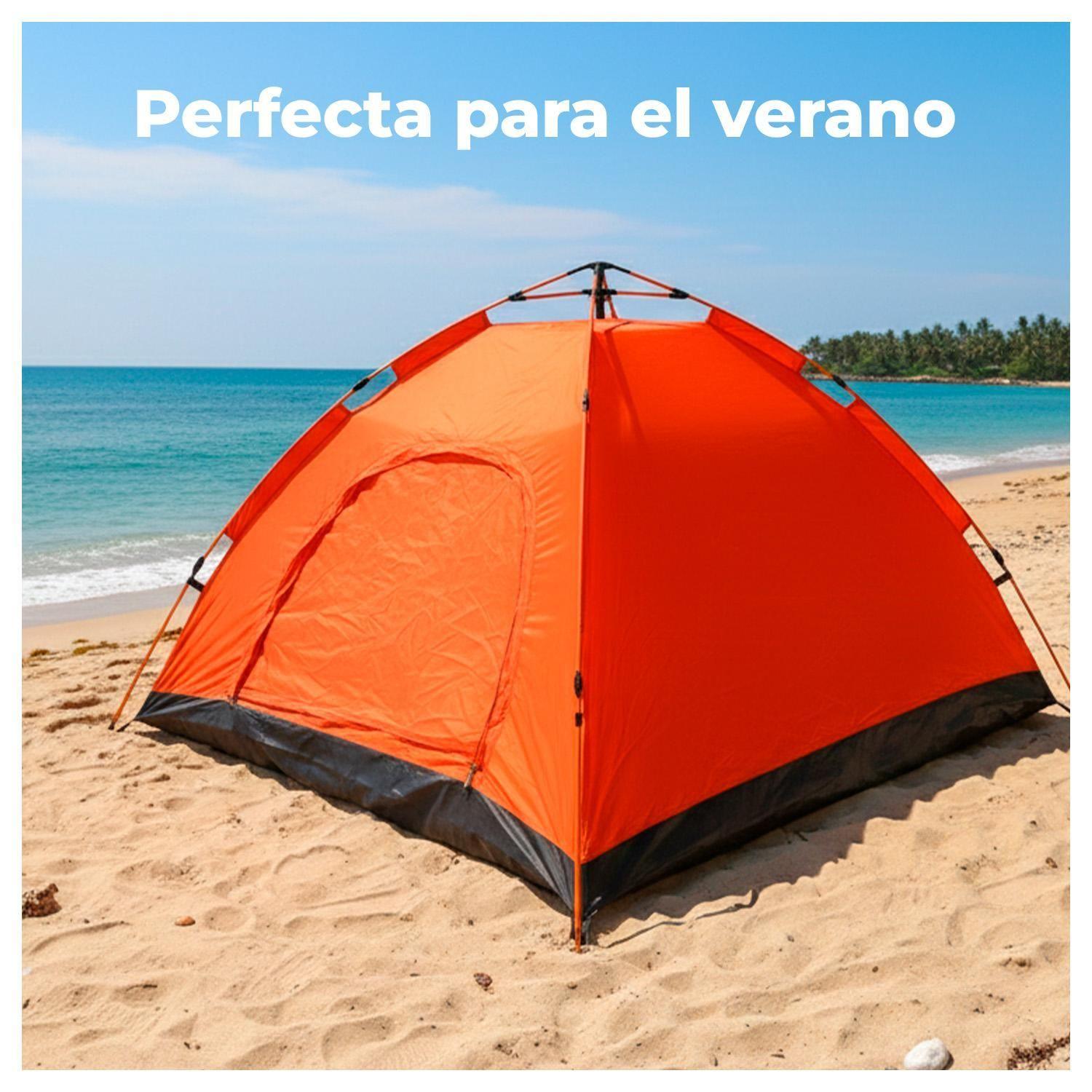 Carpa Camping 4 Personas Impermeable UV y Fácil Armado-3