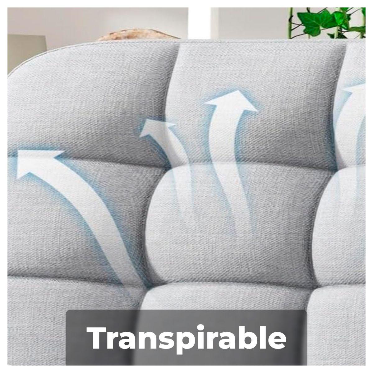 Silla Ejecutiva de Oficina Ergonómica con Apoyabrazos Ajustables de Tela Gris-4