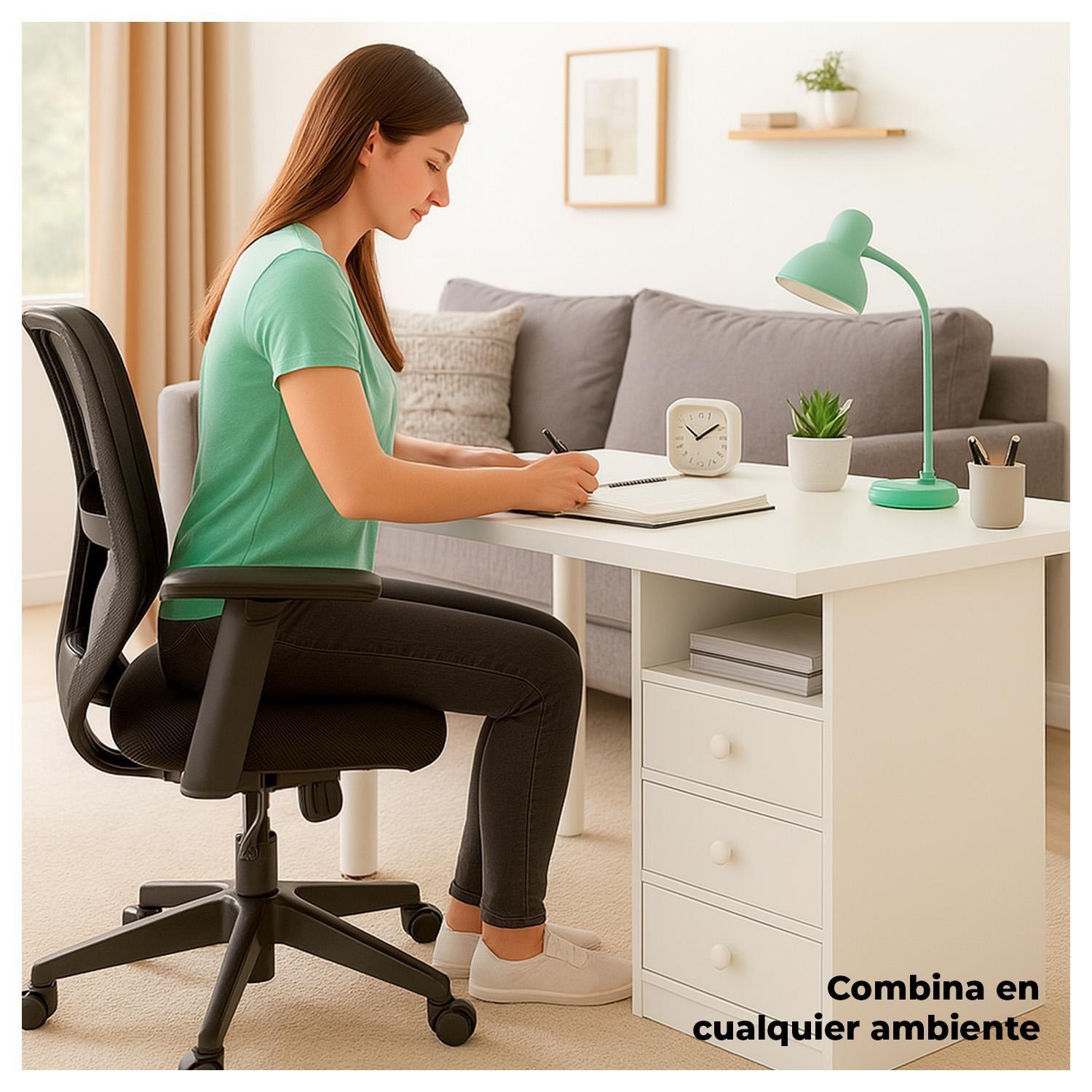 Escritorio con 3 Cajones Blanco para Casa Estudio u Oficina-3