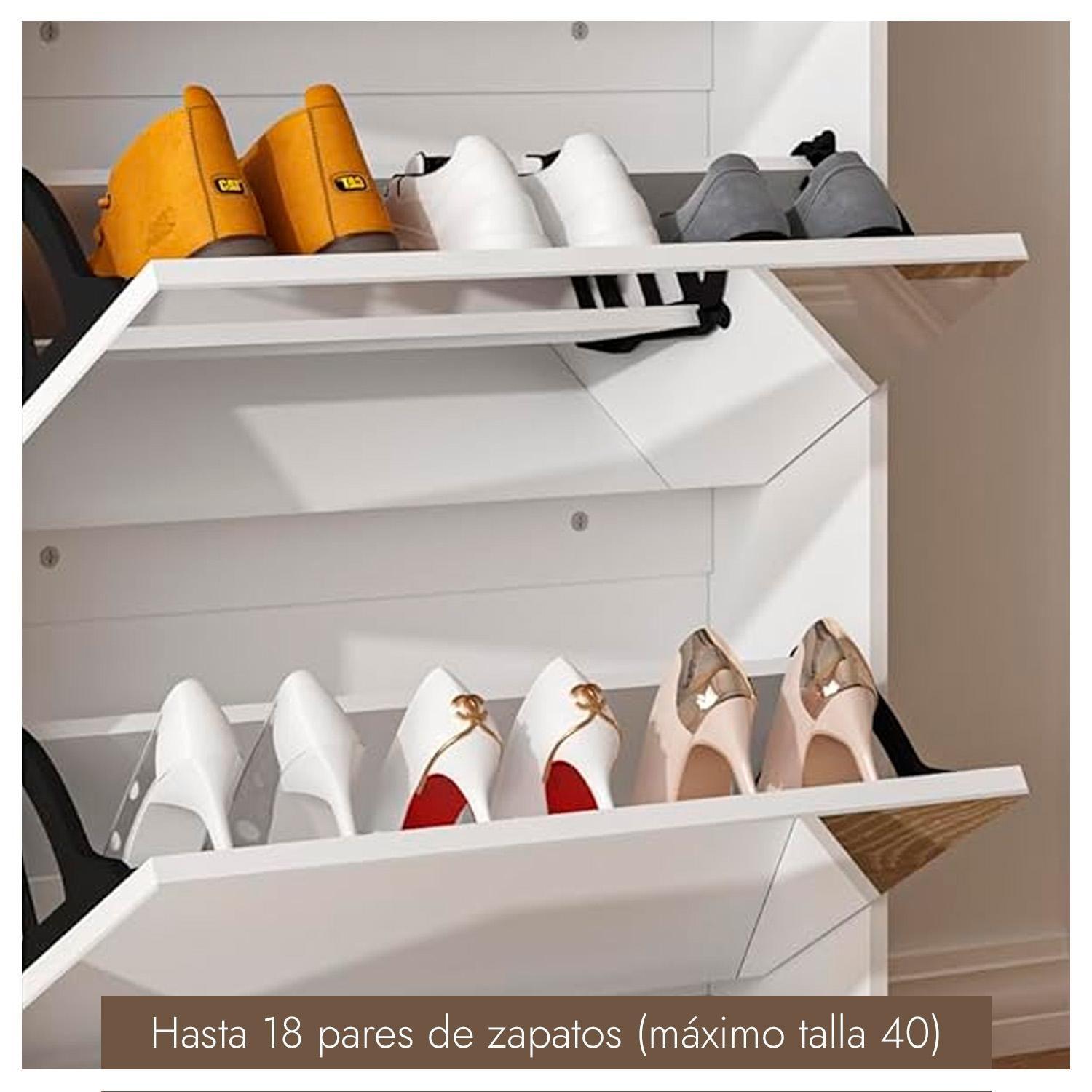 Zapatero Organizador Mueble Con Espejo 18 Pares y Cajones-5