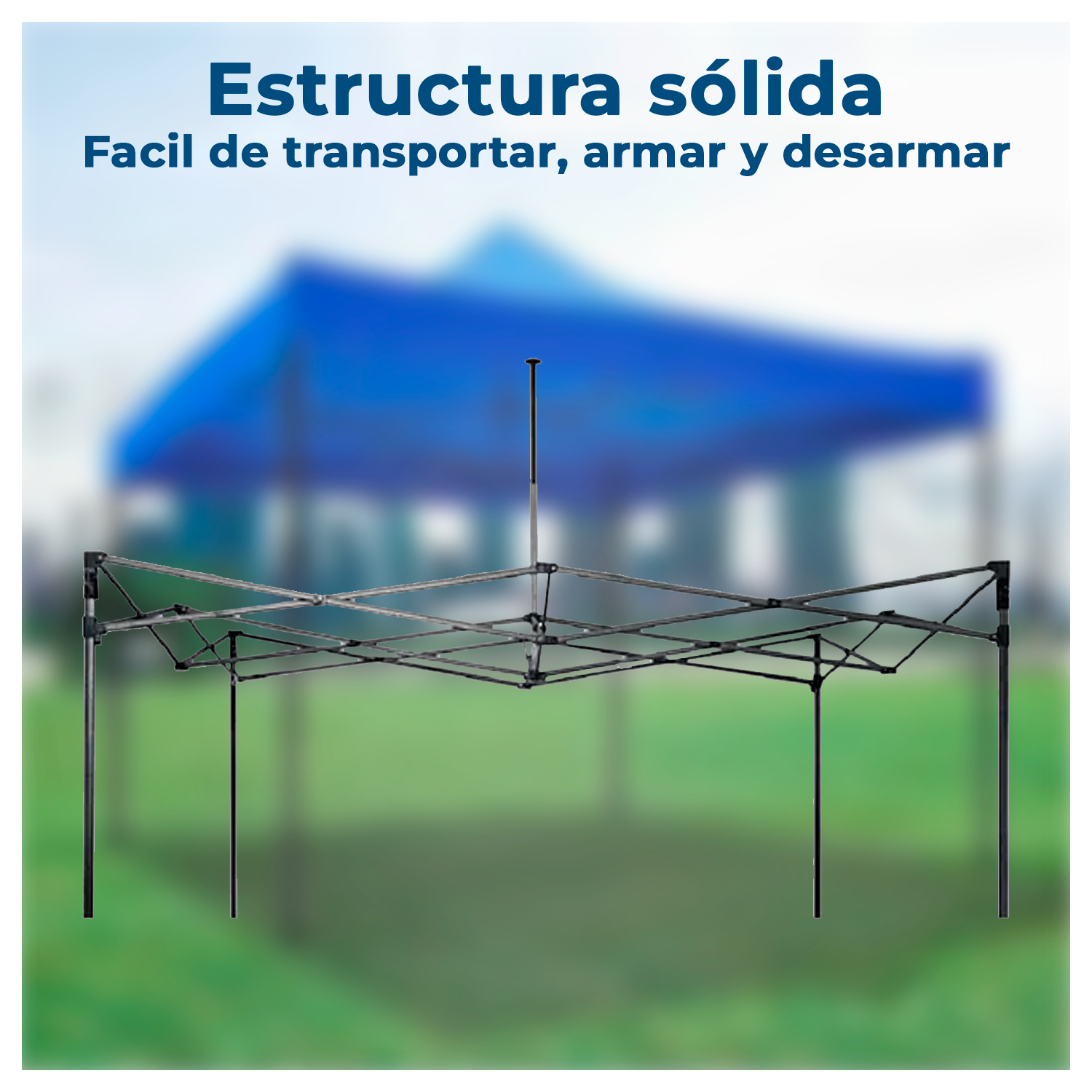 Toldo plegable impermeable Resistente Estructura de Acero 3x3-2