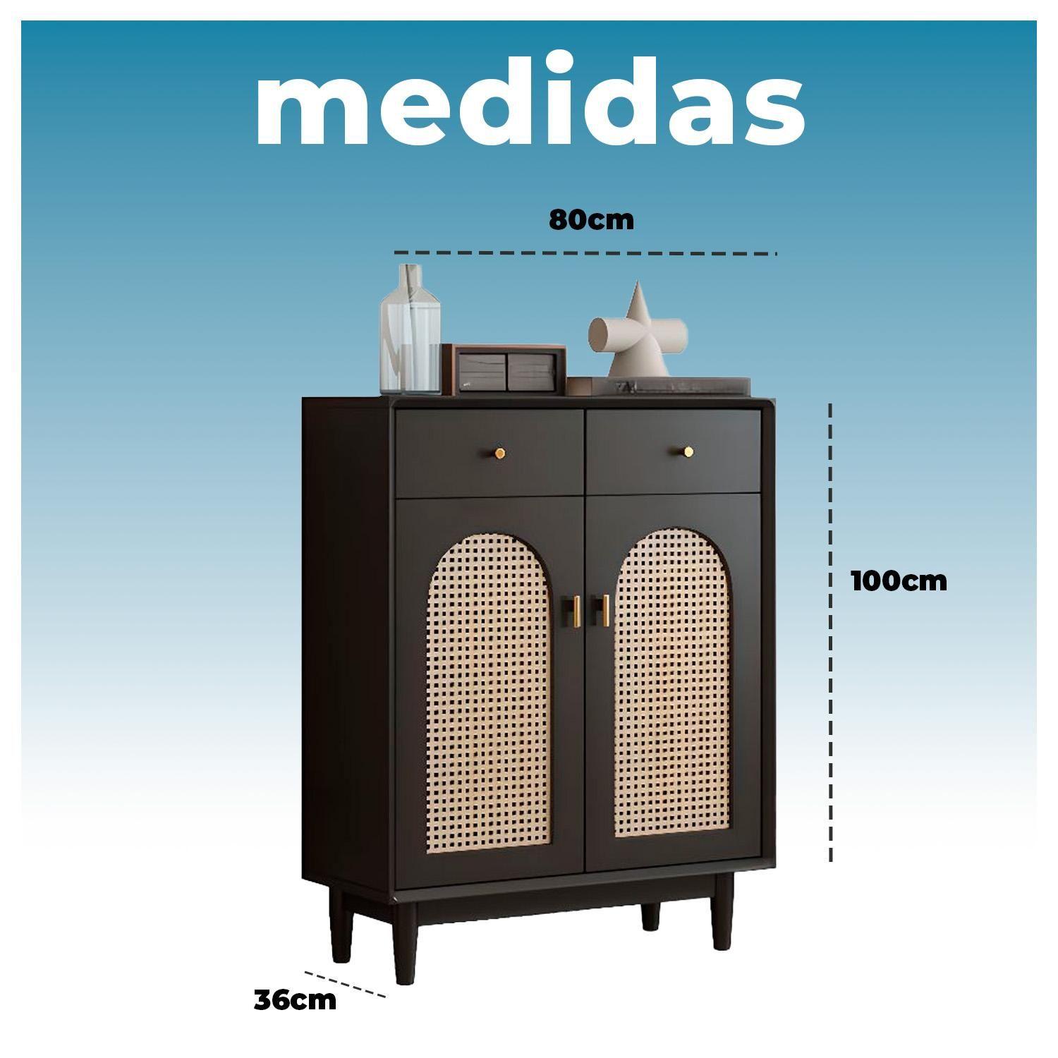 Zapatera de Estilo Vintage Mueble Organizador Cajones y Puertas-5