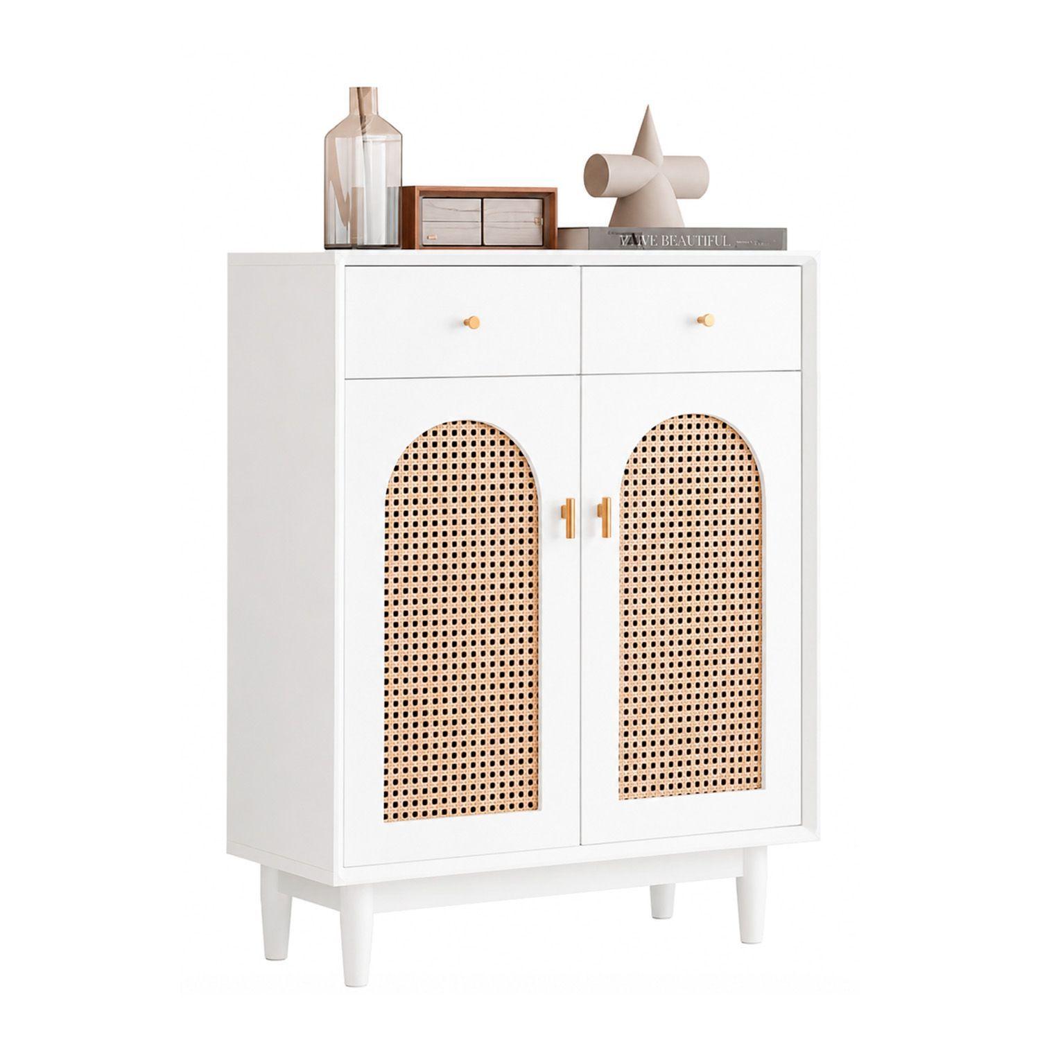 Zapatera de Estilo Vintage Mueble Organizador Cajones y Puertas-0