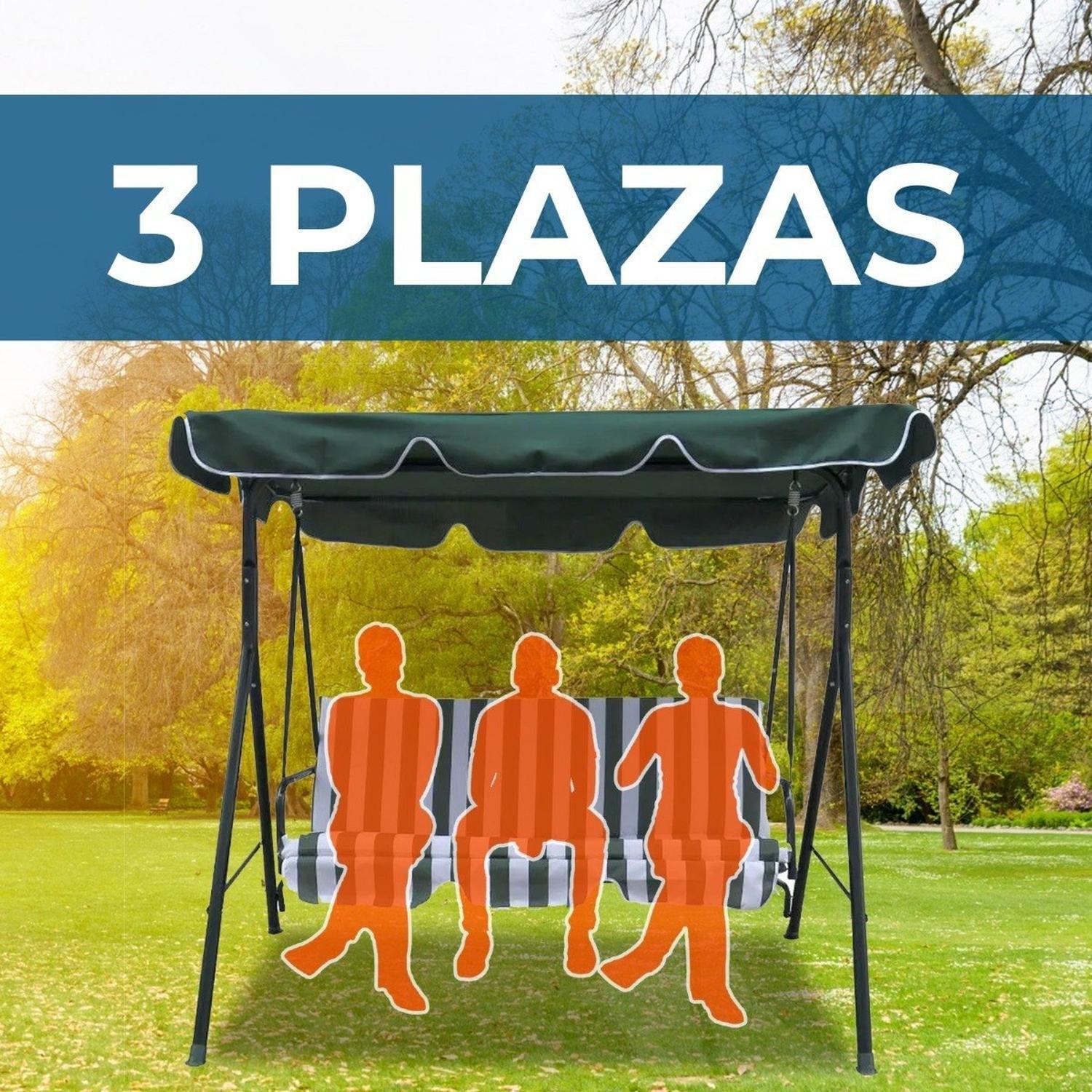 Silla Columpio Para Terraza Al Aire Libre Para 3 Personas-3