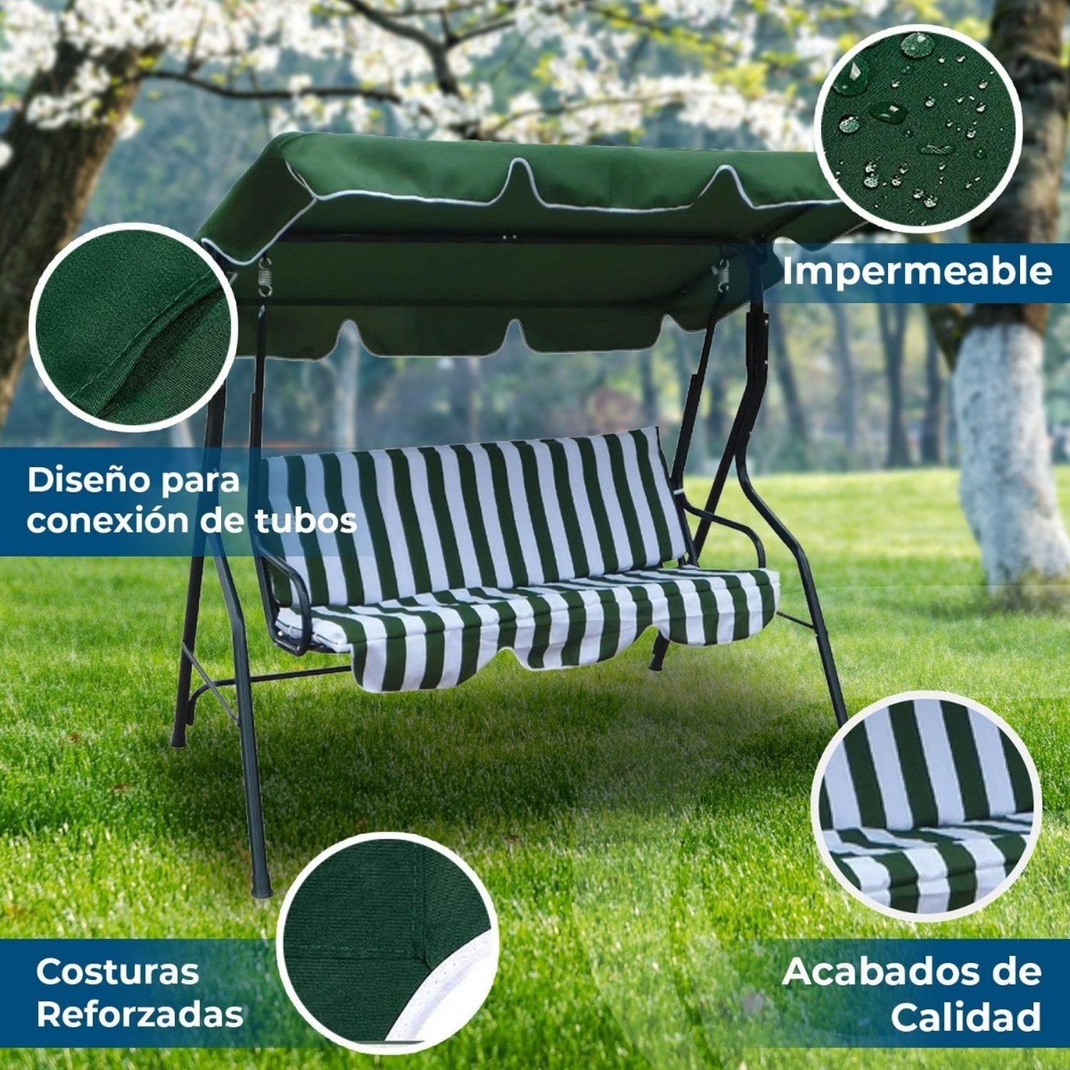 Silla Columpio Para Terraza Al Aire Libre Para 3 Personas-1