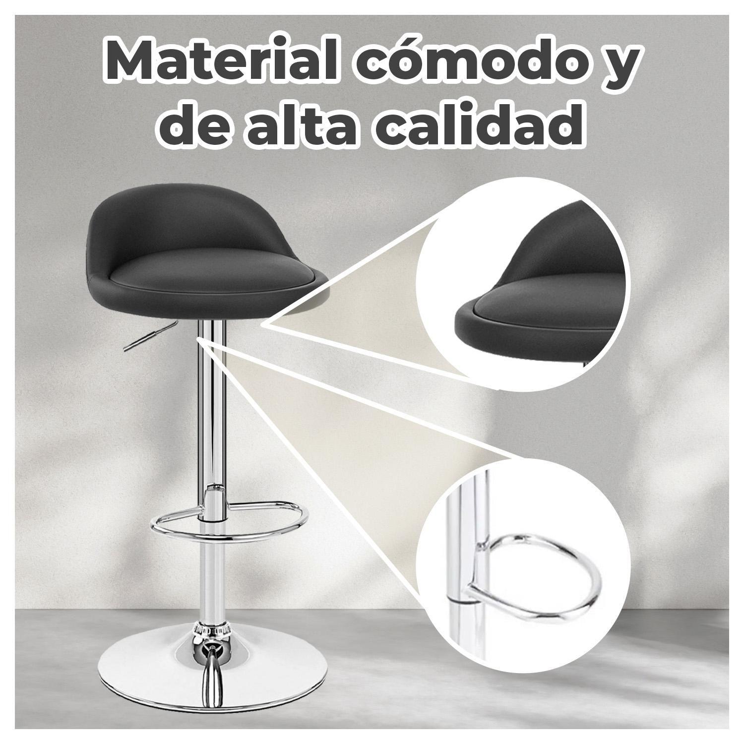 Pack 4 Sillas Piso Bar Taburete negro-2