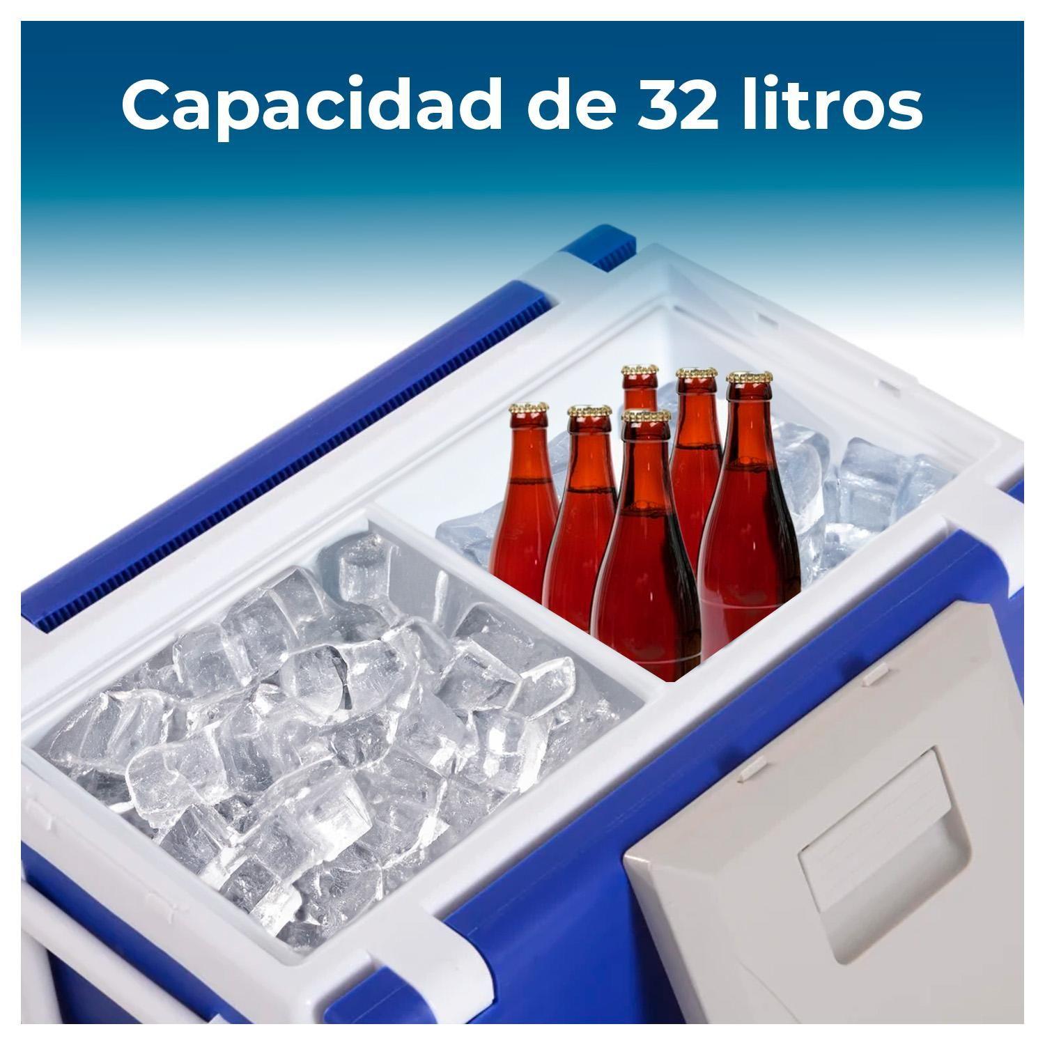 Mesa Cooler 2 en 1 de 32 Ltrs con Asientos y Ruedas-4