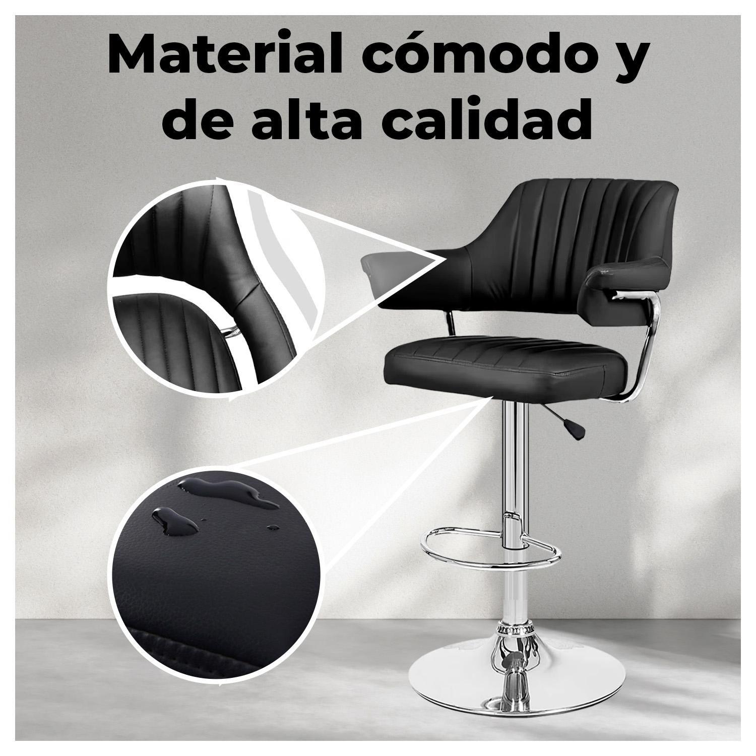 Pack 3 Silla Piso Bar con Respaldo y Posa Brazos-2