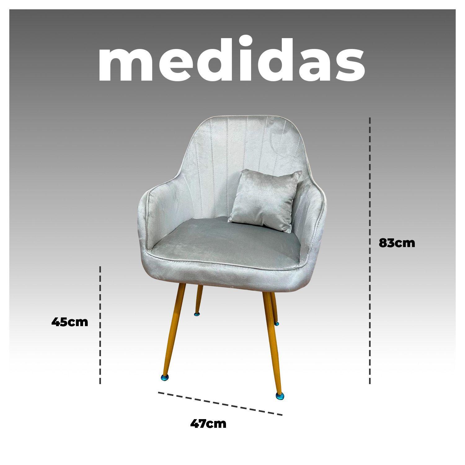 Butaca Poltrona Sofí de Terciopelo Con Patas de Madera-5