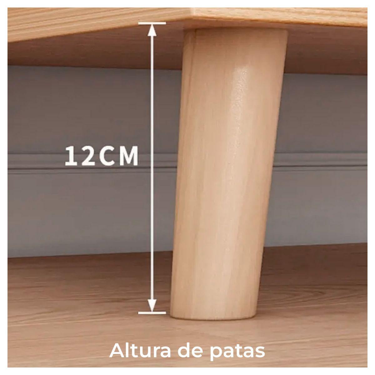 Velador de Madera con 2 Cajones y Doble Repisa 53x40x30 cm-2