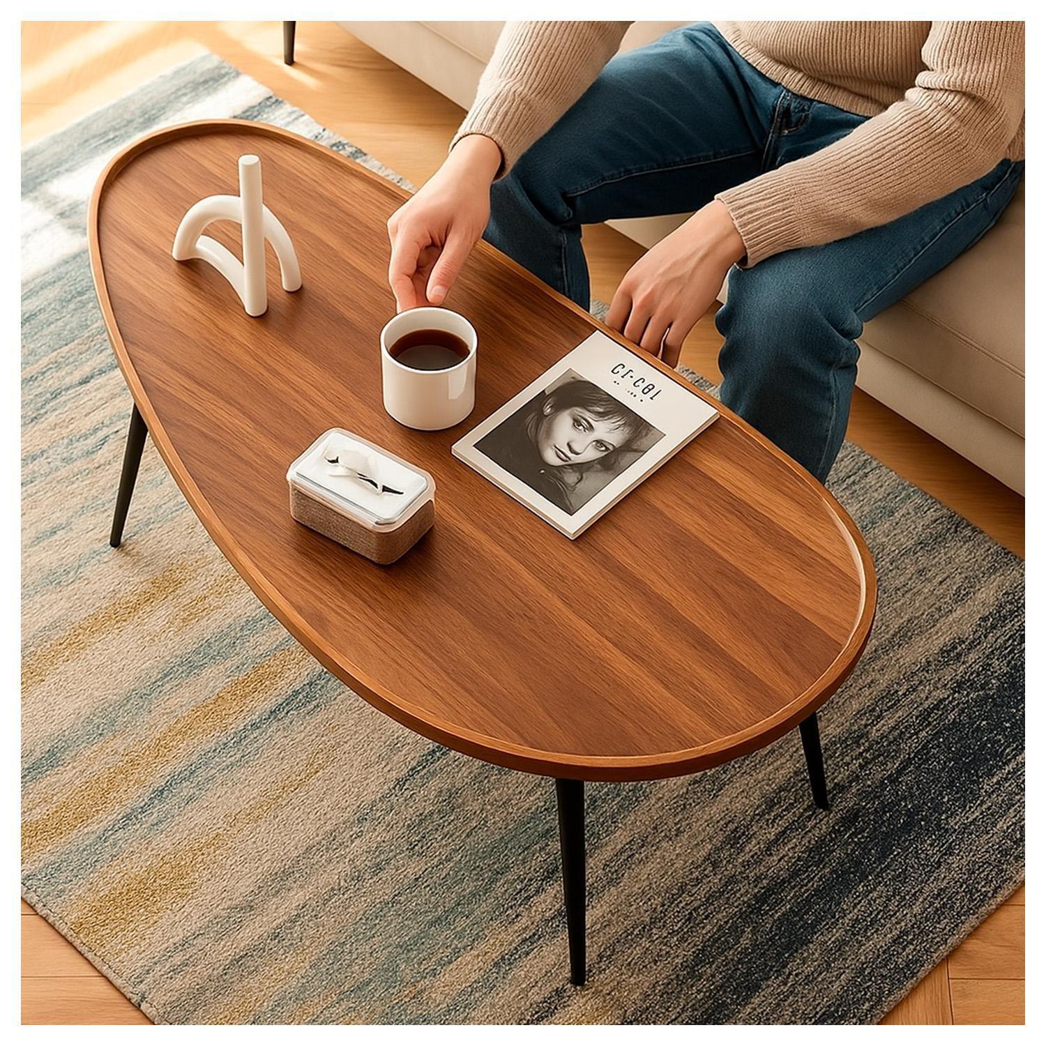 Mesa de Centro en Madera y Metal Diseño Sofisticado-4