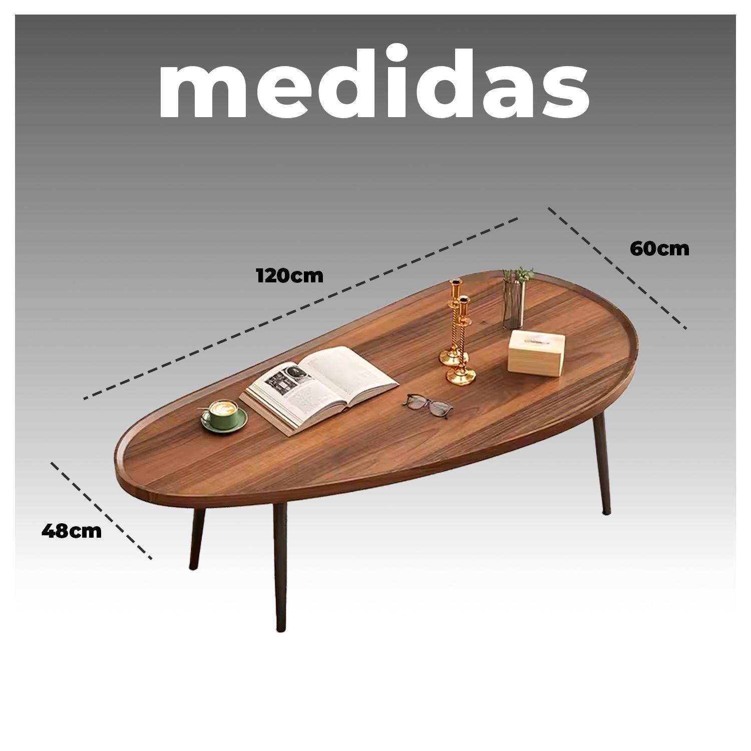 Mesa de Centro en Madera y Metal Diseño Sofisticado-5