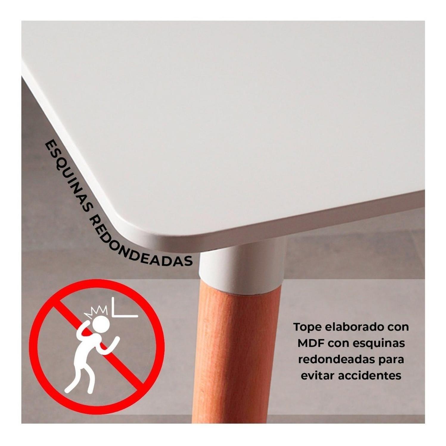 Mesa Comedor Eames Cuadrada Blanca 80x80-1