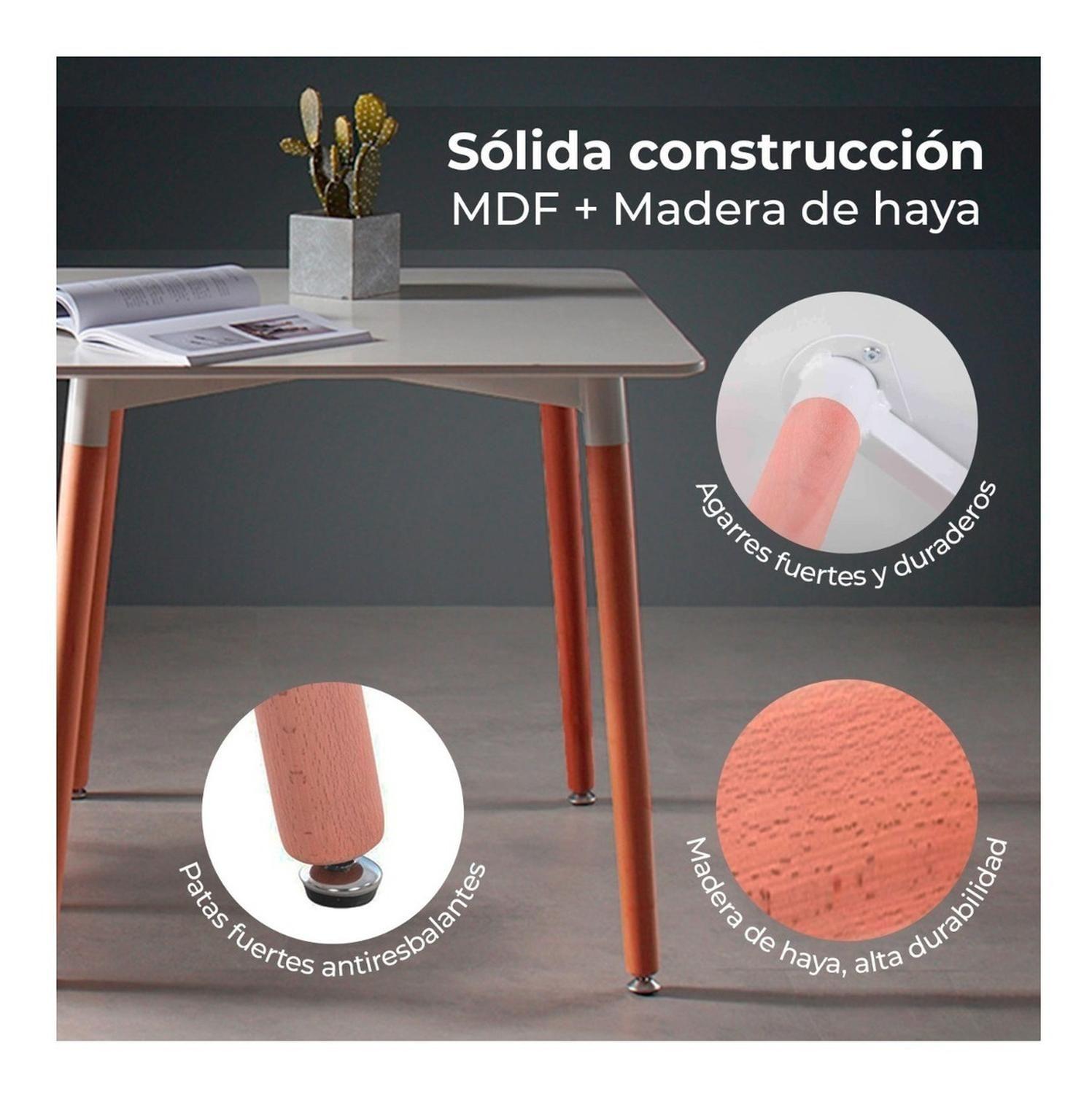 Mesa Comedor Eames Cuadrada Blanca 80x80-2