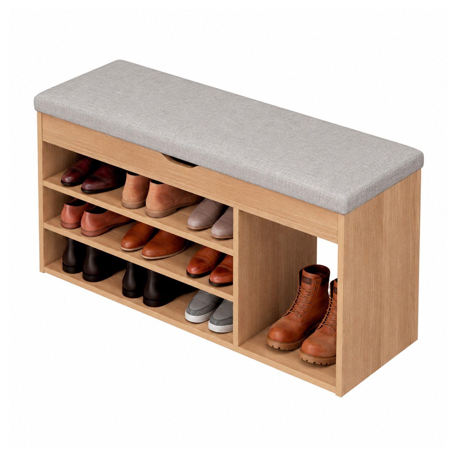 Zapatero Mueble Organizador con Asiento Banca y Cajón 90cm-0