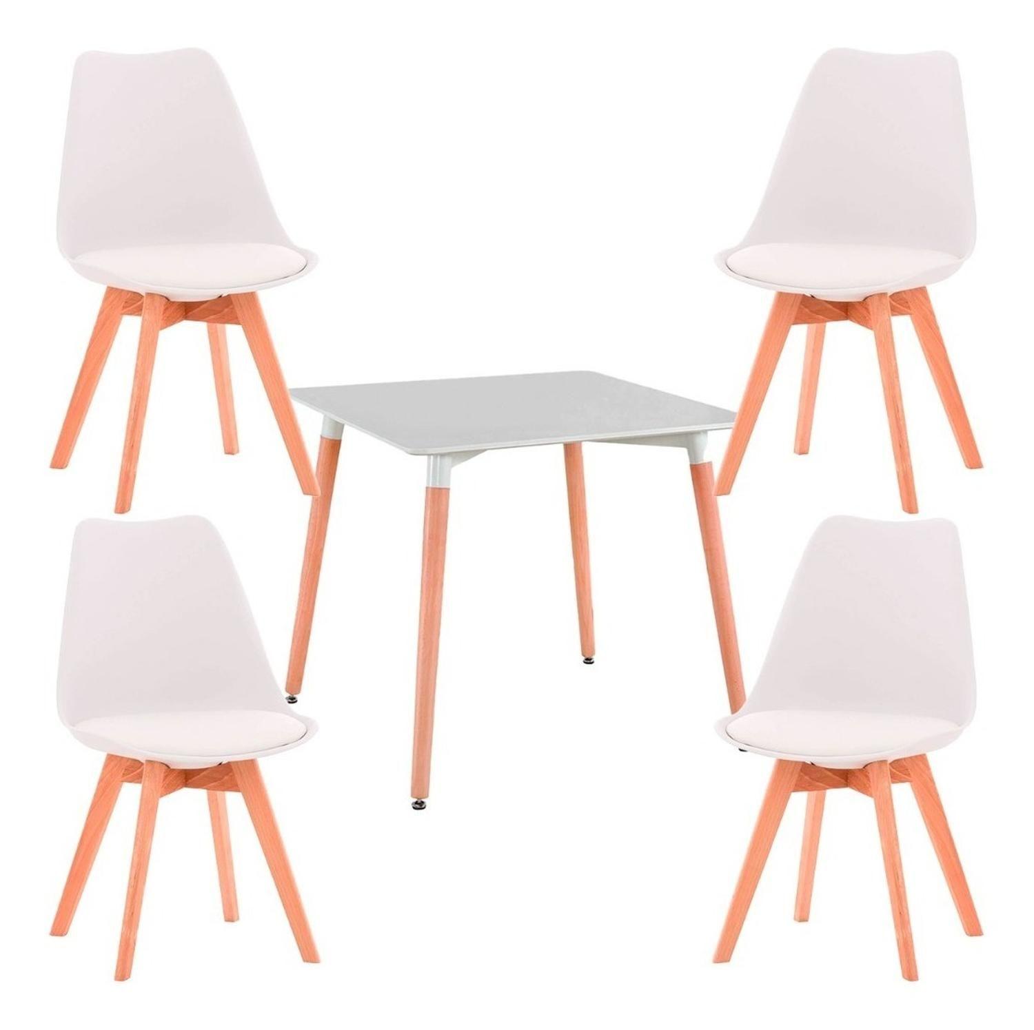 Juego De Comedor Cuadrado Con 4 Sillas Eames-0