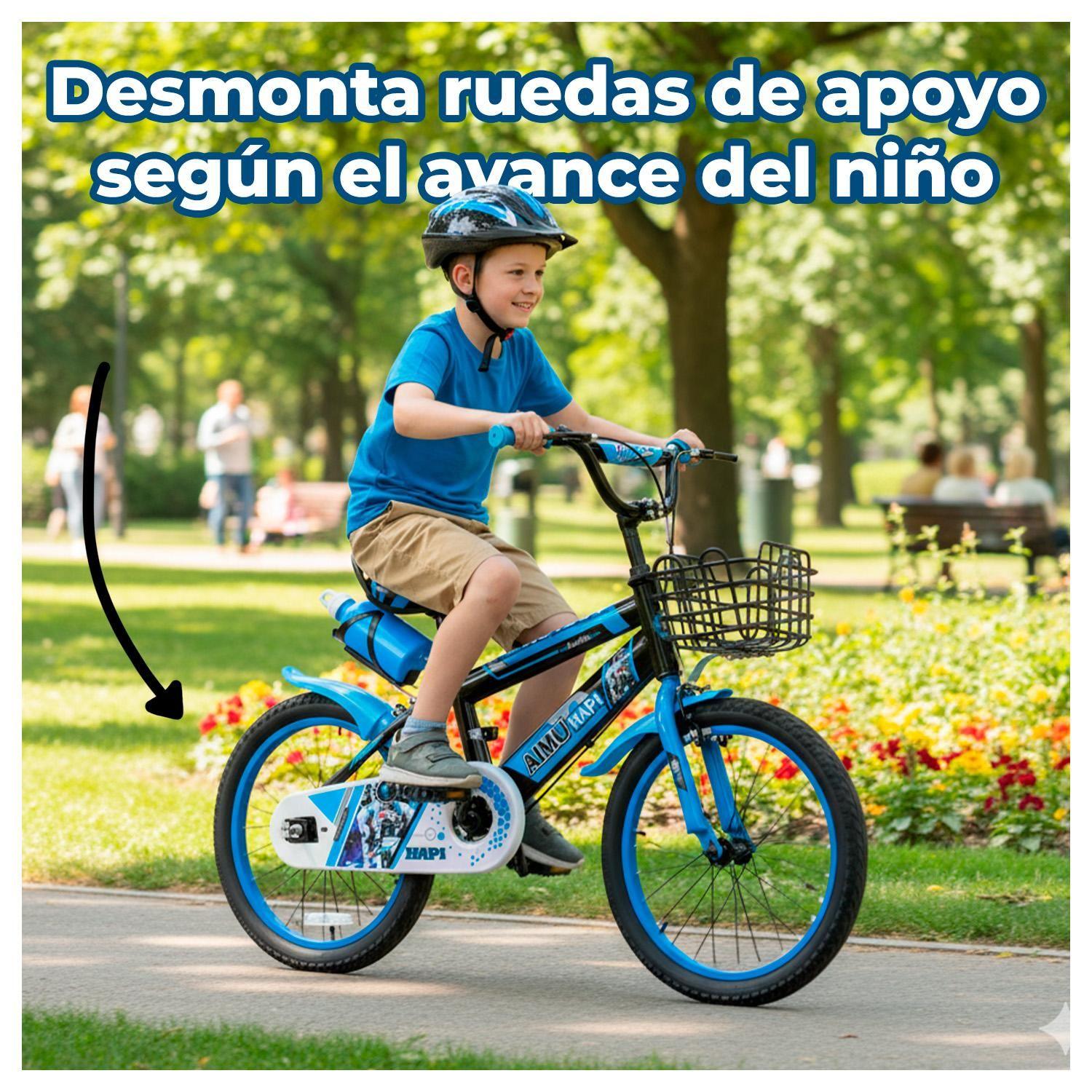 Bicicleta Infantil Aro 20 con Canasto y Botella para Niños-3