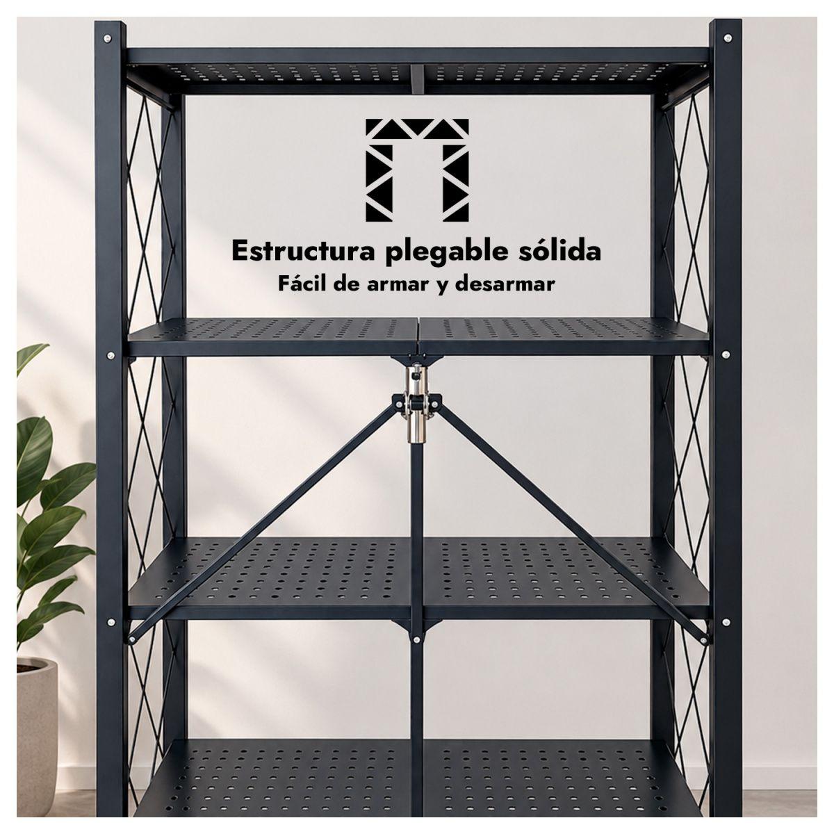Estante Metálico Plegable 5 Niveles Reforzado hasta 100kg-2