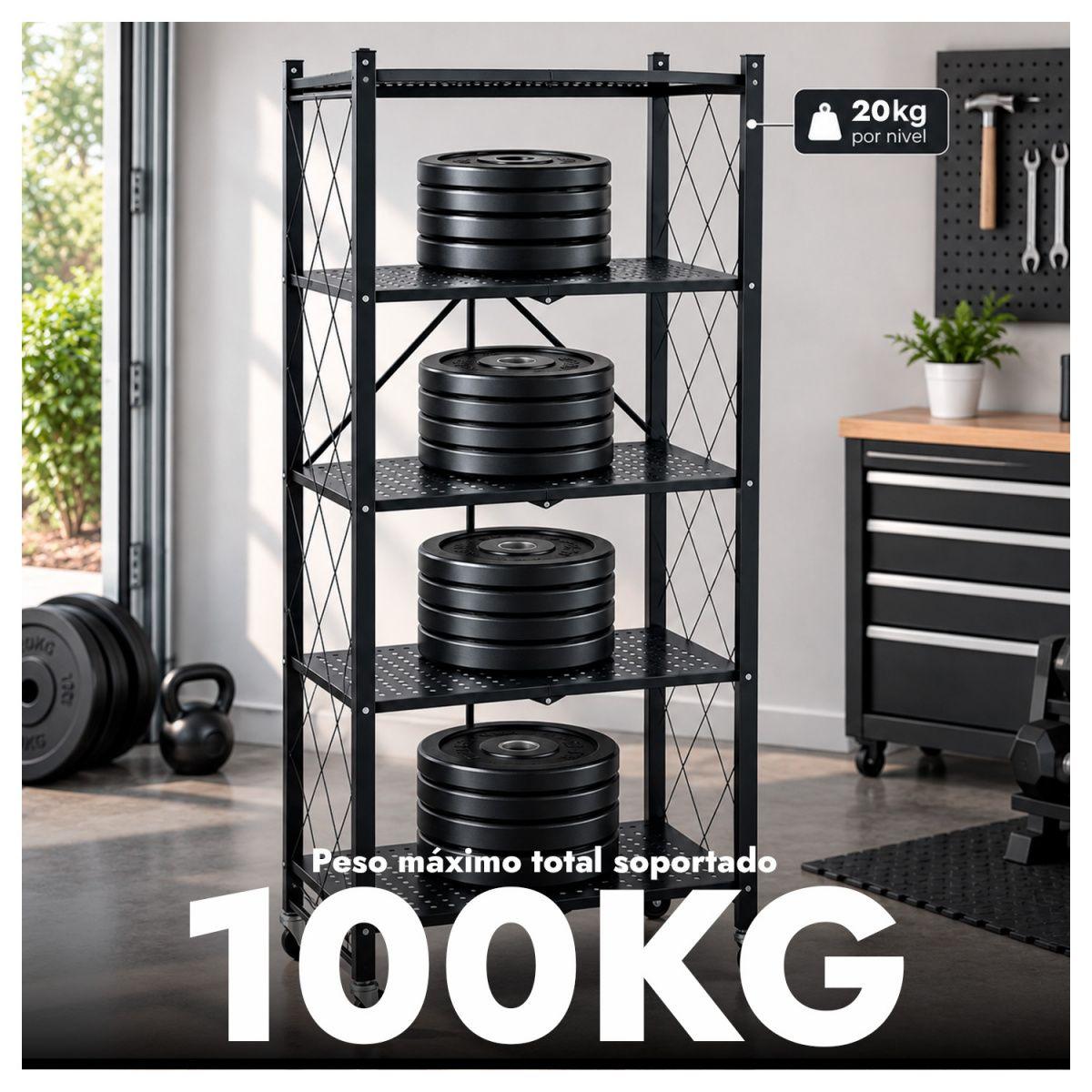 Estante Metálico Plegable 5 Niveles Reforzado hasta 100kg-3