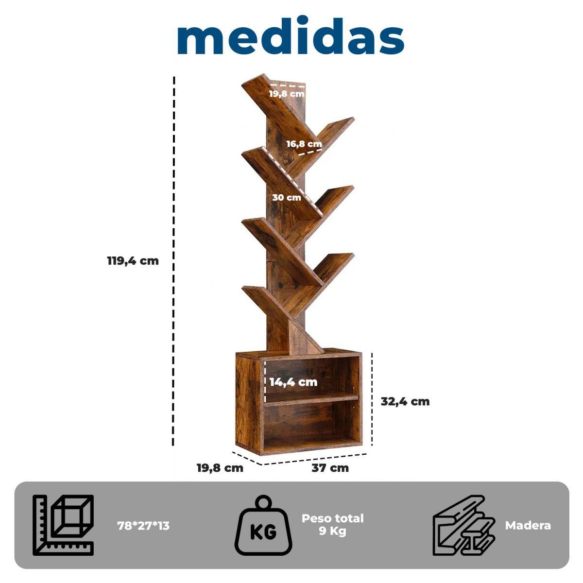 Estante Mueble Biblioteca organizador para libros 6 niveles-7