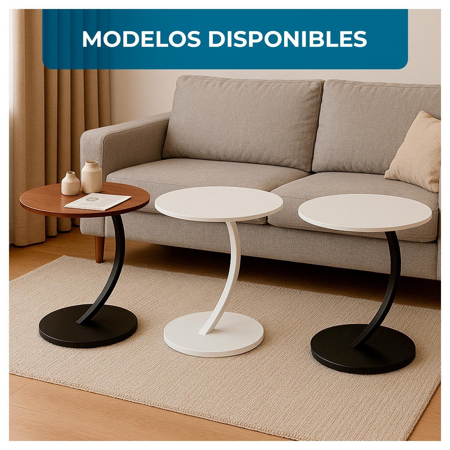 Mesa Lateral con Diseño Curvo para Sala y Dormitorio-2