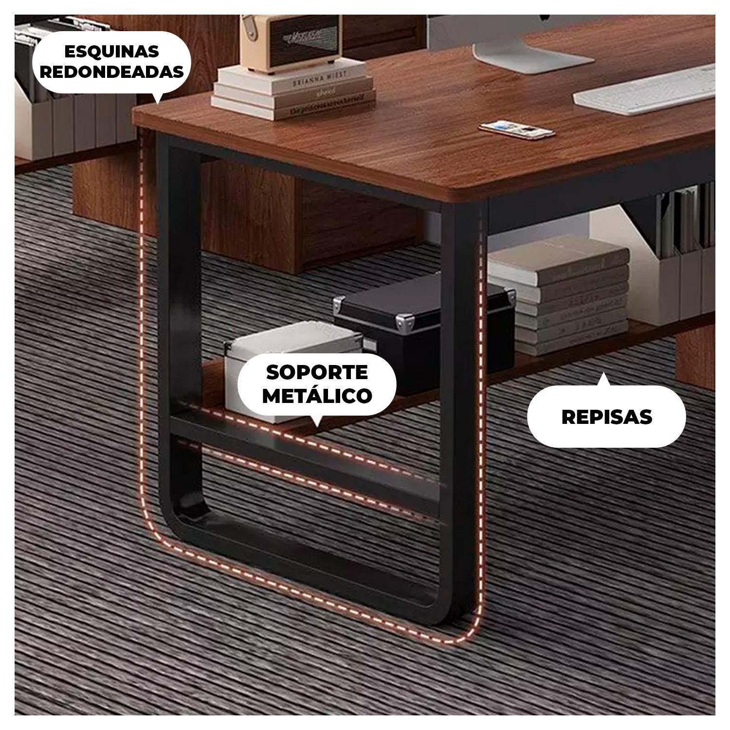 Escritorio Moderno 120x50cm Hierro y MDF Diseño Elegante-2