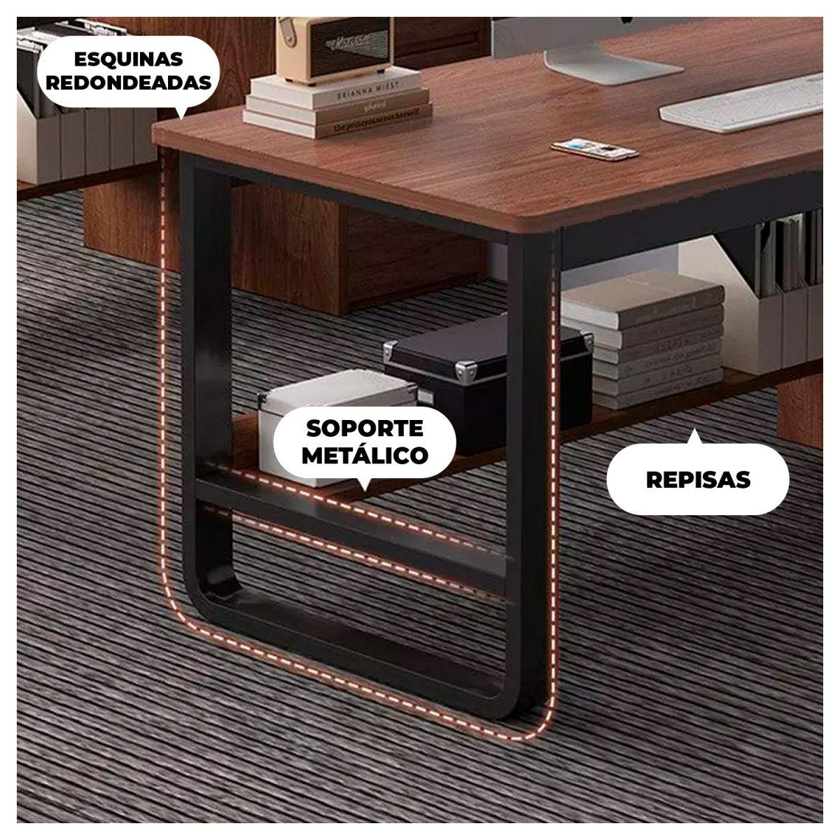 Escritorio Moderno 120x50cm Hierro y MDF Diseño Elegante-2