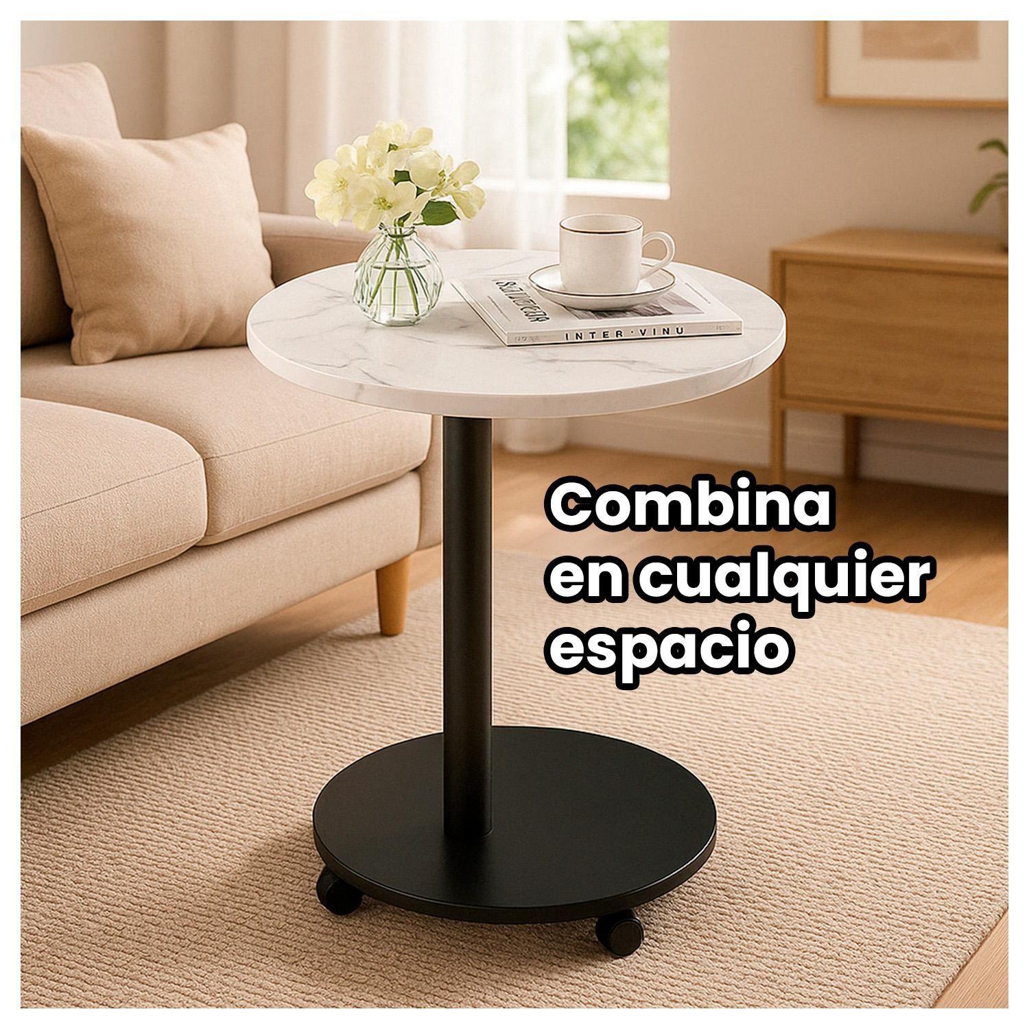 Mesa Auxiliar con Ruedas Moderno Elegante para Sala o Dormitorio-3