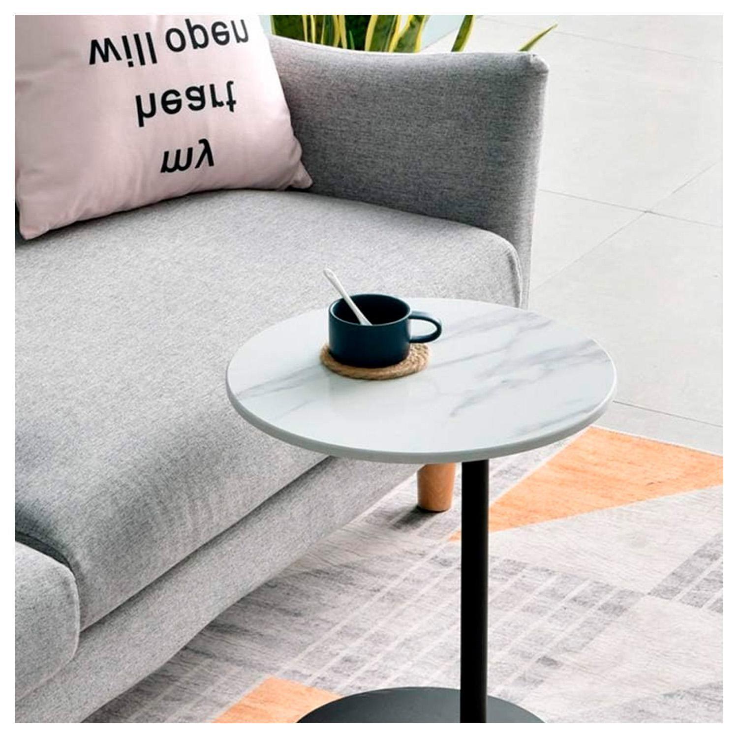 Mesa Auxiliar con Ruedas Moderno Elegante para Sala o Dormitorio-4