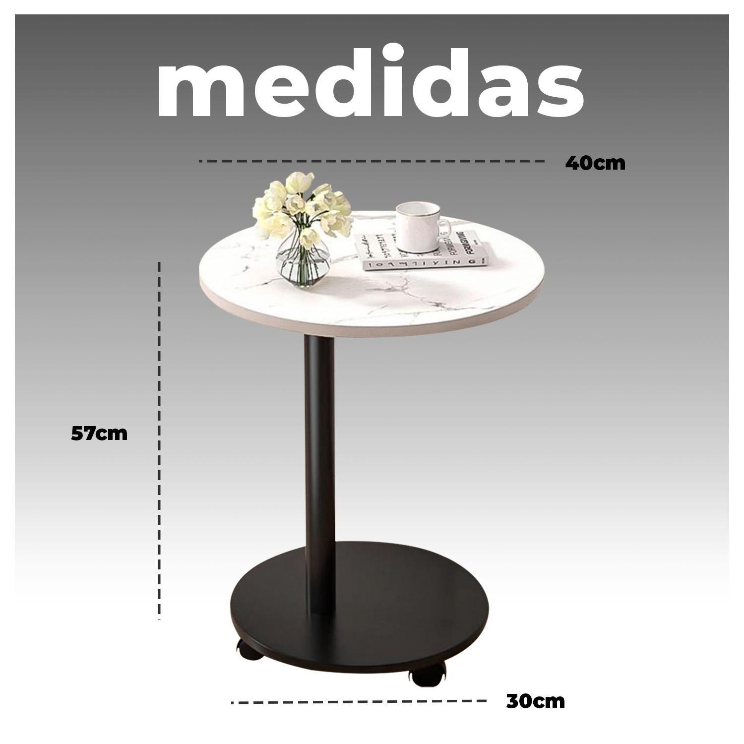 Mesa Auxiliar con Ruedas Moderno Elegante para Sala o Dormitorio-5