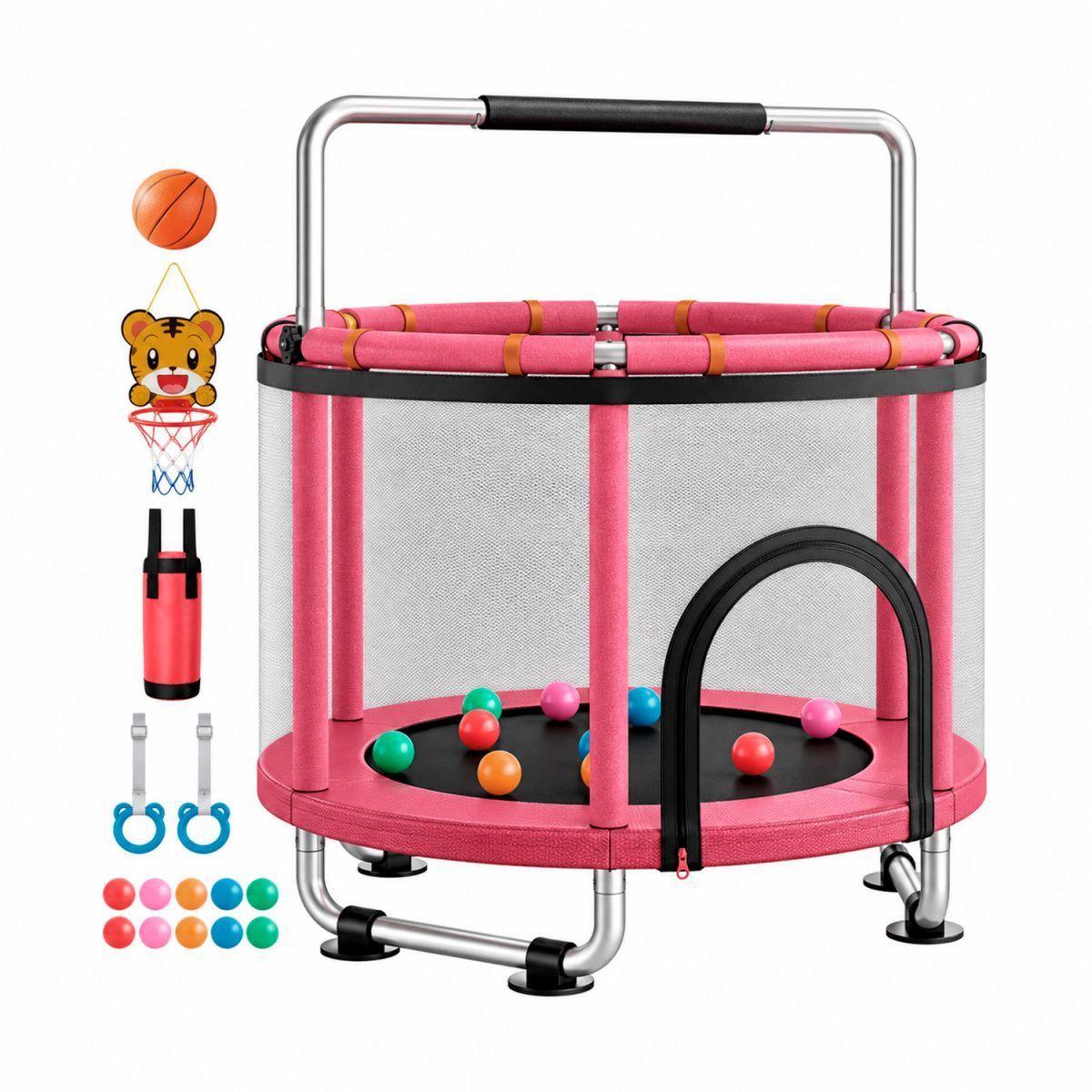 Mini Trampolín Infantil Multifuncional 5 en 1 Azul 142 cm-0