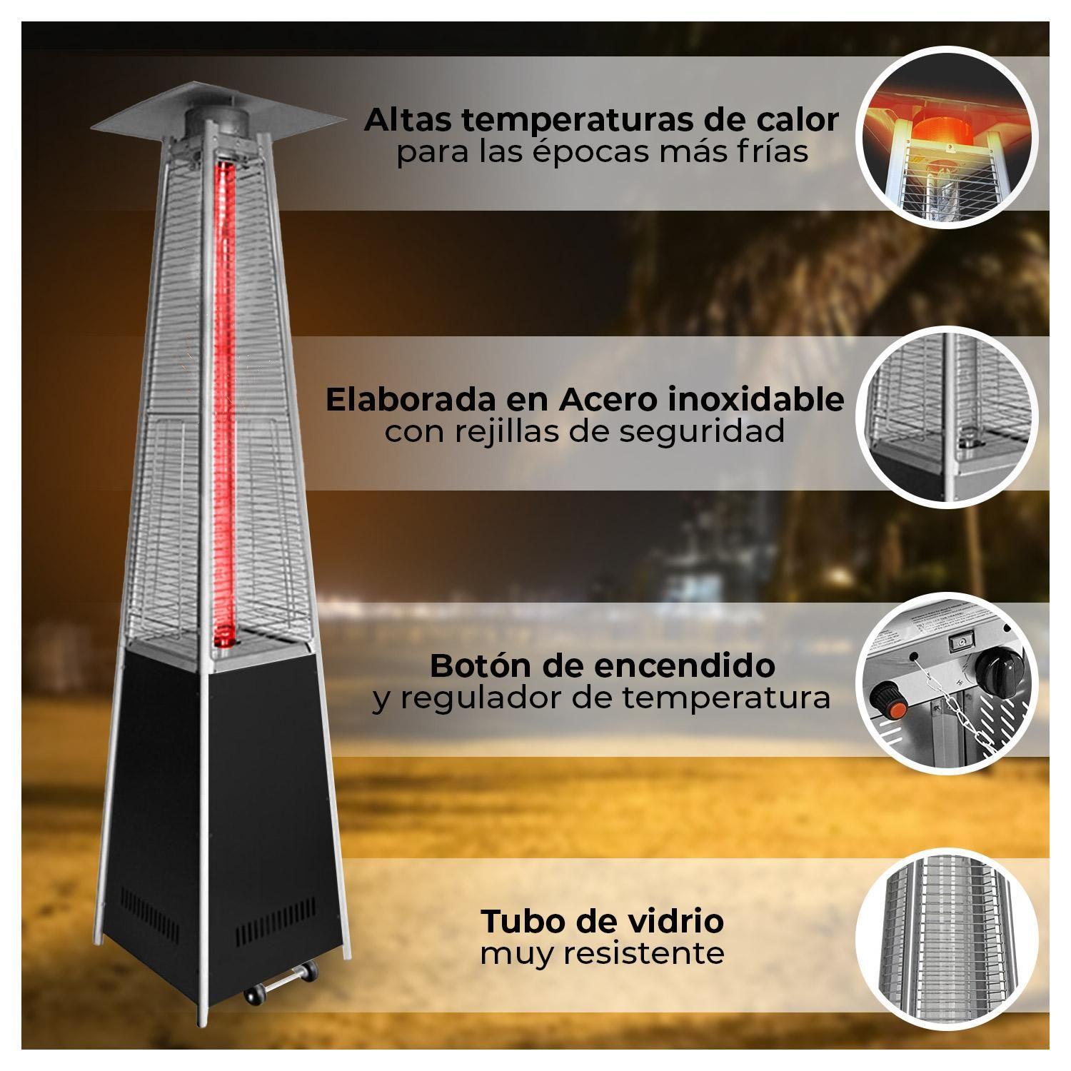 Estufa De Patio Pirámide Acero-1