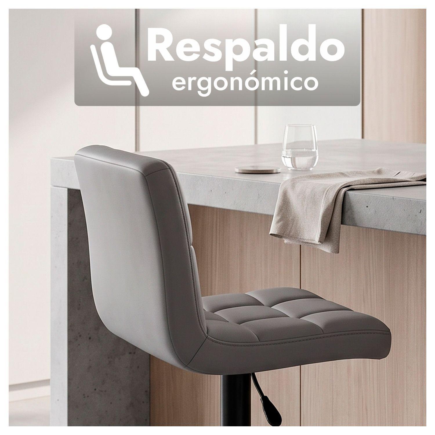 Silla de Bar con Base Mate y Altura Regulable Diseño Moderno-4