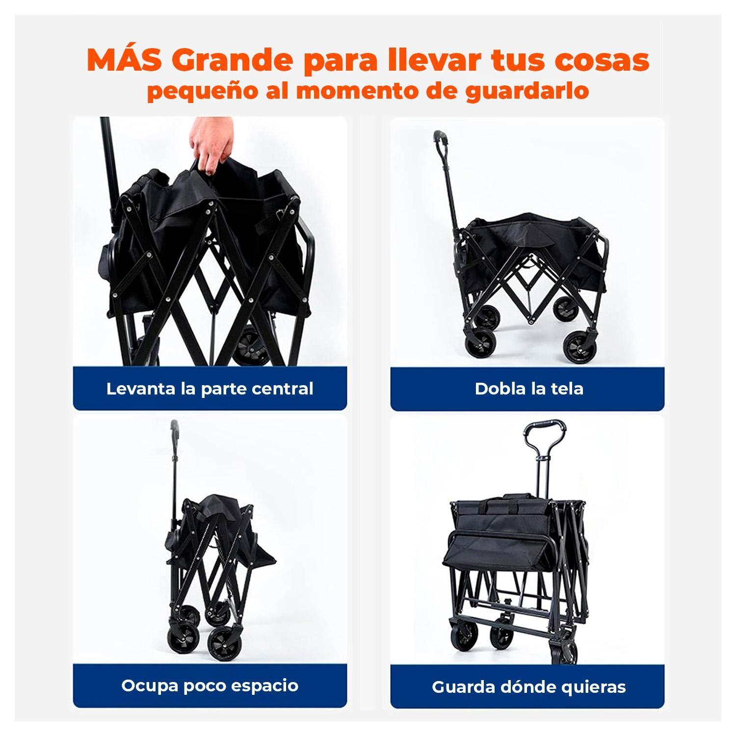 Carro Plegable de Transporte con Ruedas Grandes-2