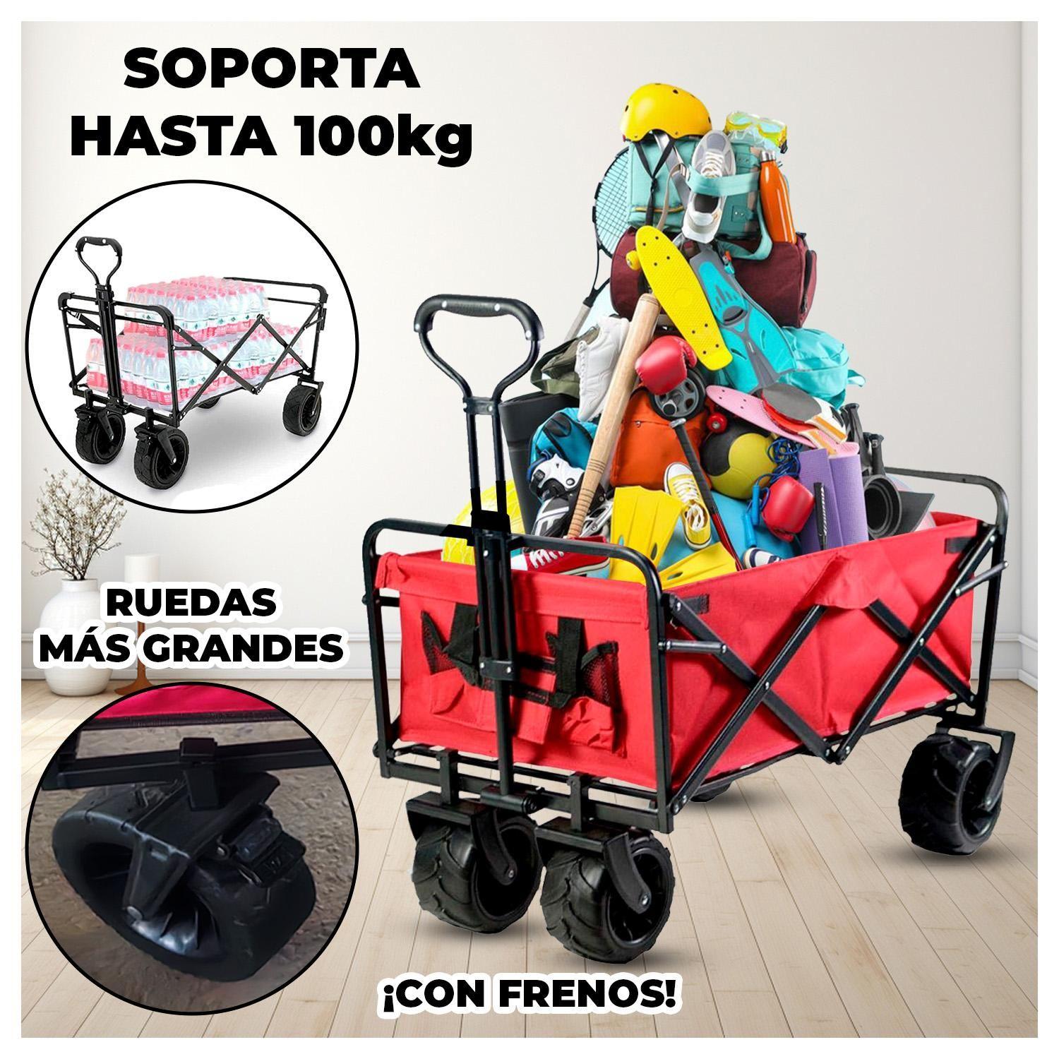 Carro Plegable de Transporte con Ruedas Grandes-3