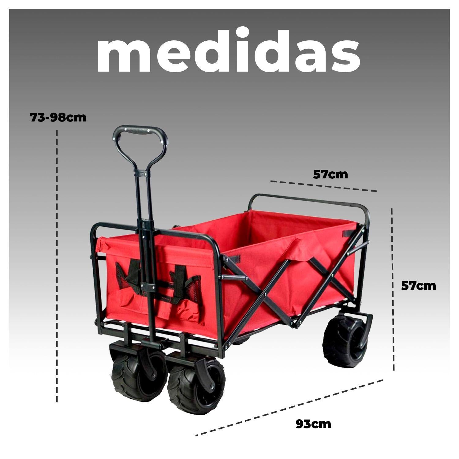 Carro Plegable de Transporte con Ruedas Grandes-5