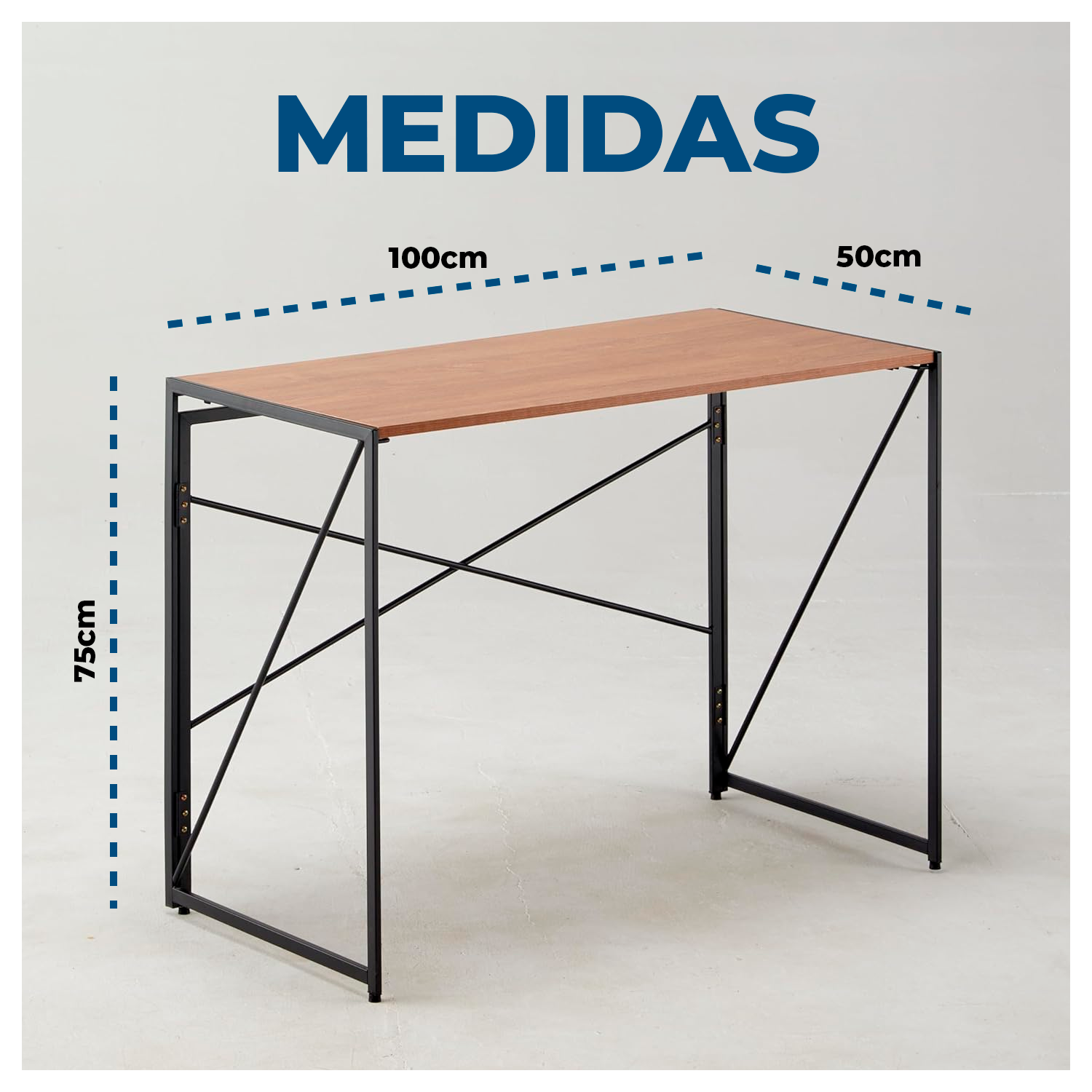 Escritorio Minimalista 100x50cm de Metal Diseño Elegante-5